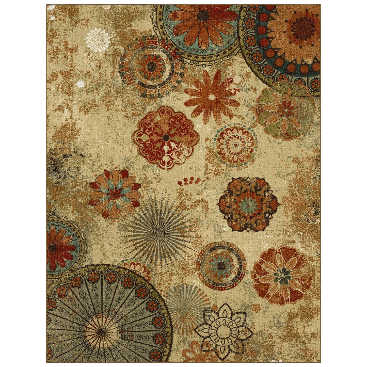 Mohawk Home Alexa Ornamental Floral Medallion 7' 6" x 10' Area Rug - Perfect for Living Room, Dining Room, Office