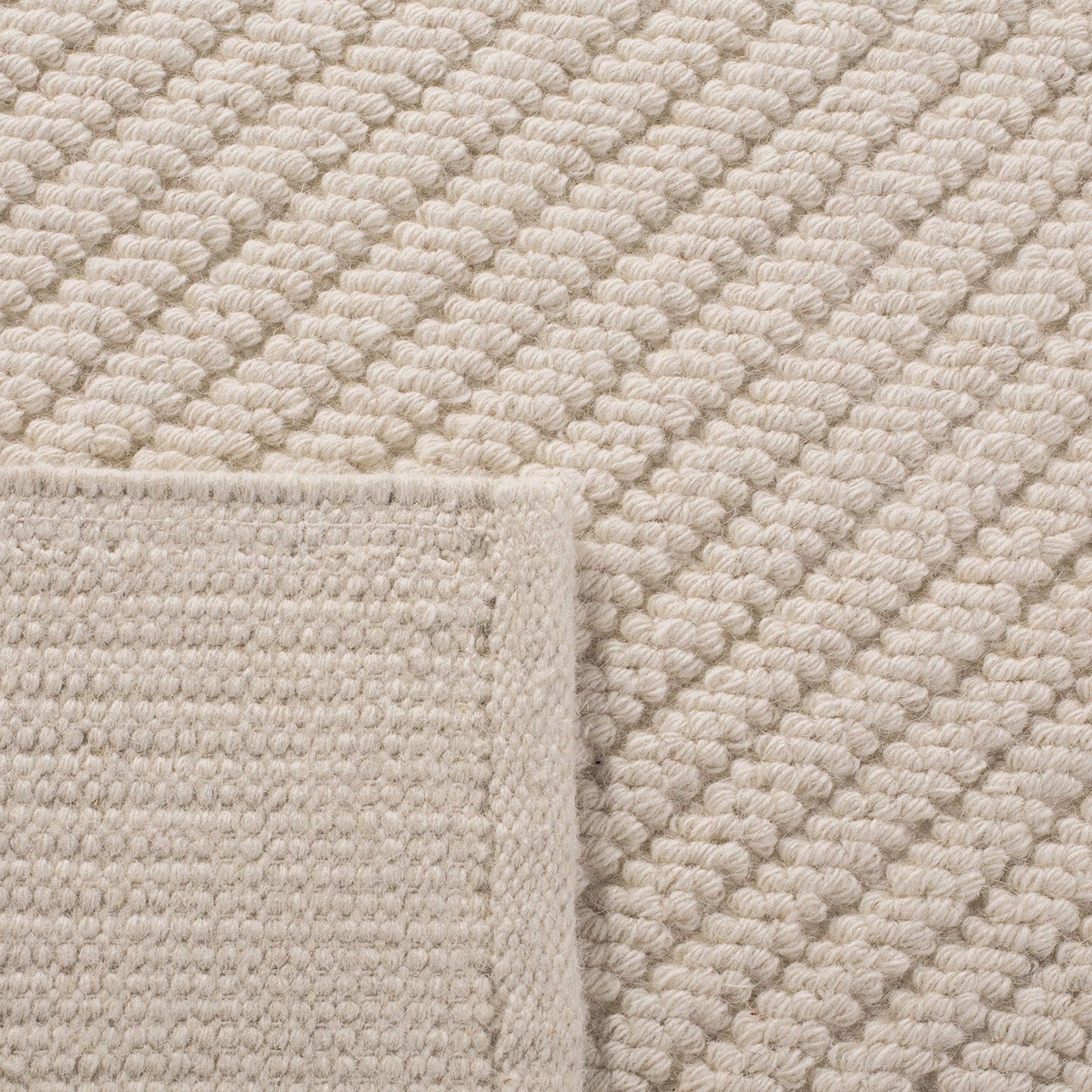SAFAVIEH Area Rug 8x10 - Natura Collection - Large - Ivory, Handmade Wool, Ideal for Living Room, Bedroom, Dining Space (NAT450A)