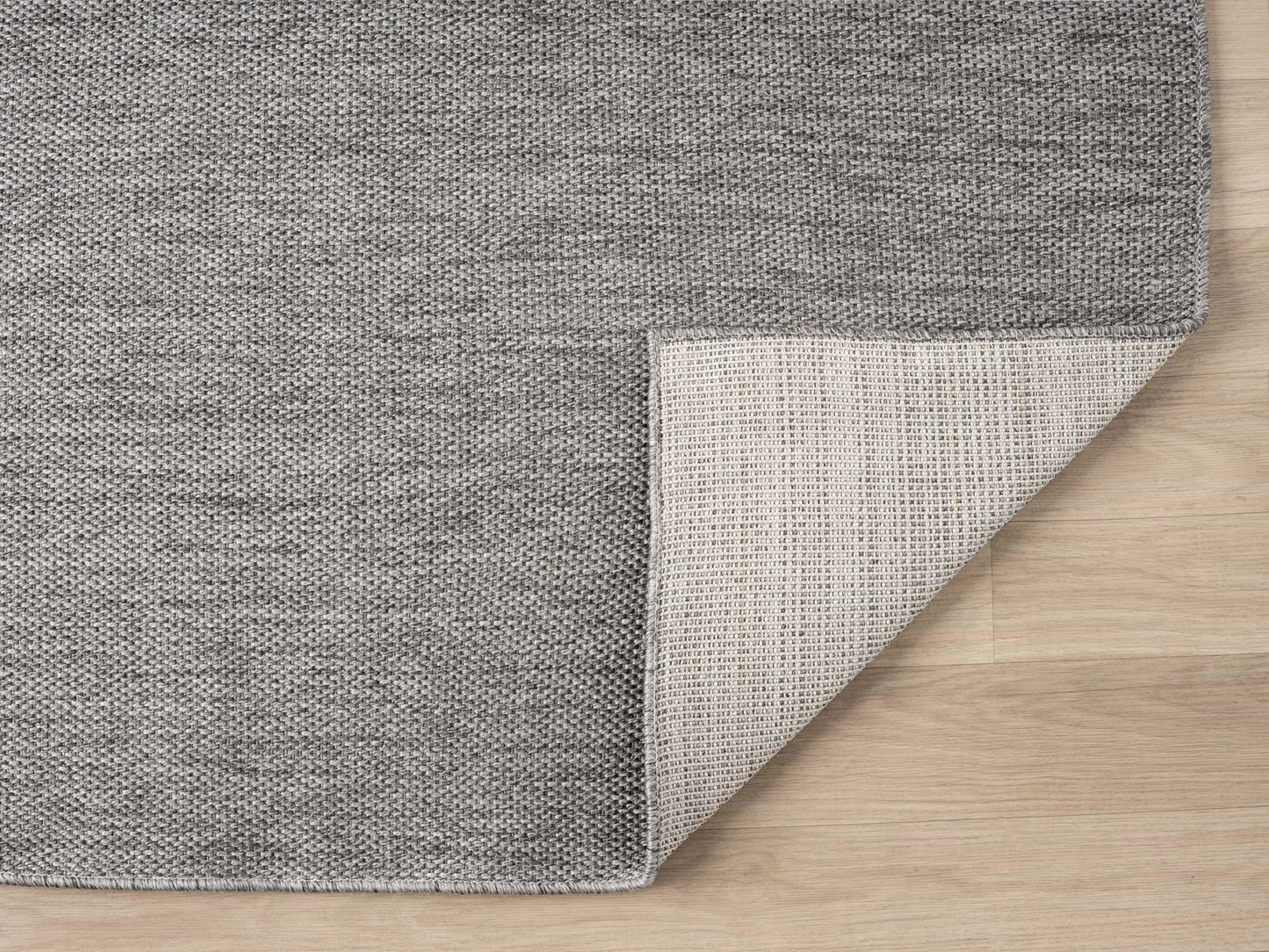 RUGGERRUGS Angela Easy Jute Indoor Outdoor Rug, 4x6 Natural Solid Jute Look, Polyester, Durable & Easy Care Outdoor Farmhouse Carpet for Patio, Porch, Living Room (4' x 6', Gray)