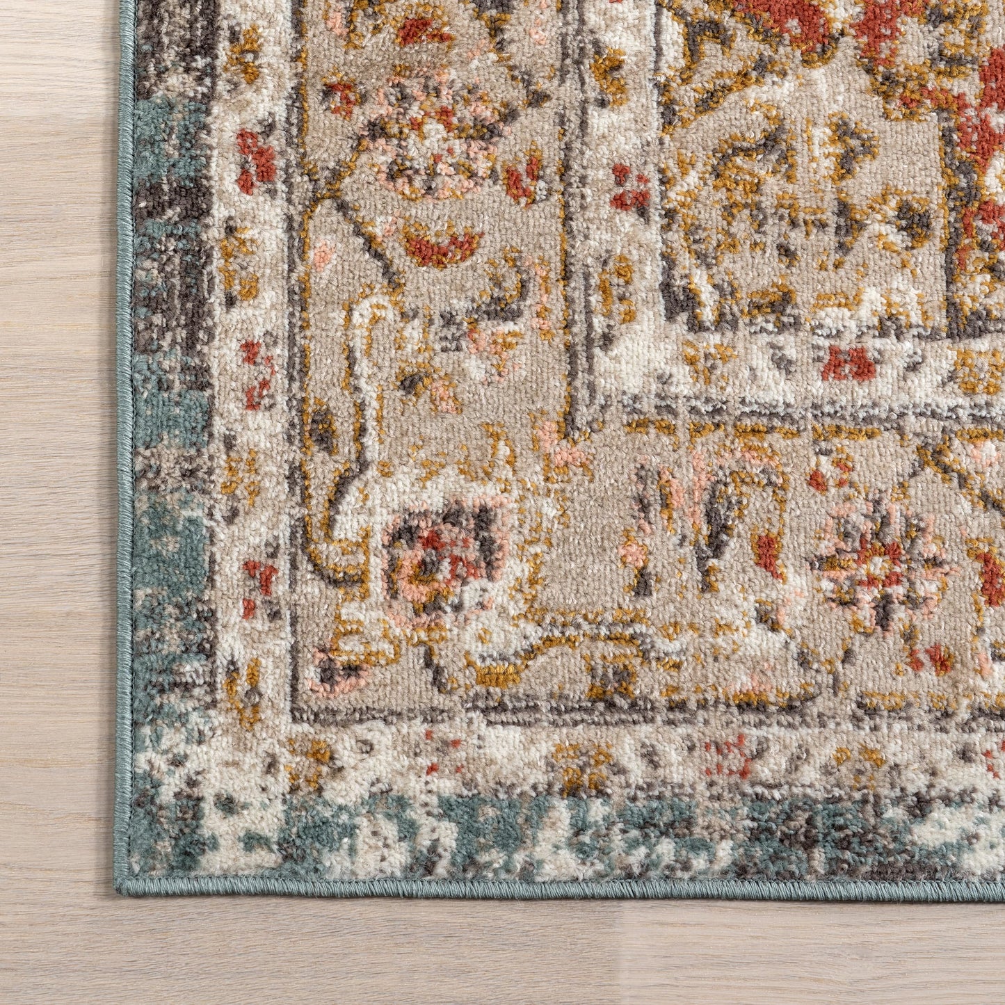 nuLOOM Performance Oriental Style Area Rug, Vintage Design, Durable, Easy to Clean, Justine Beige, 4' x 6'