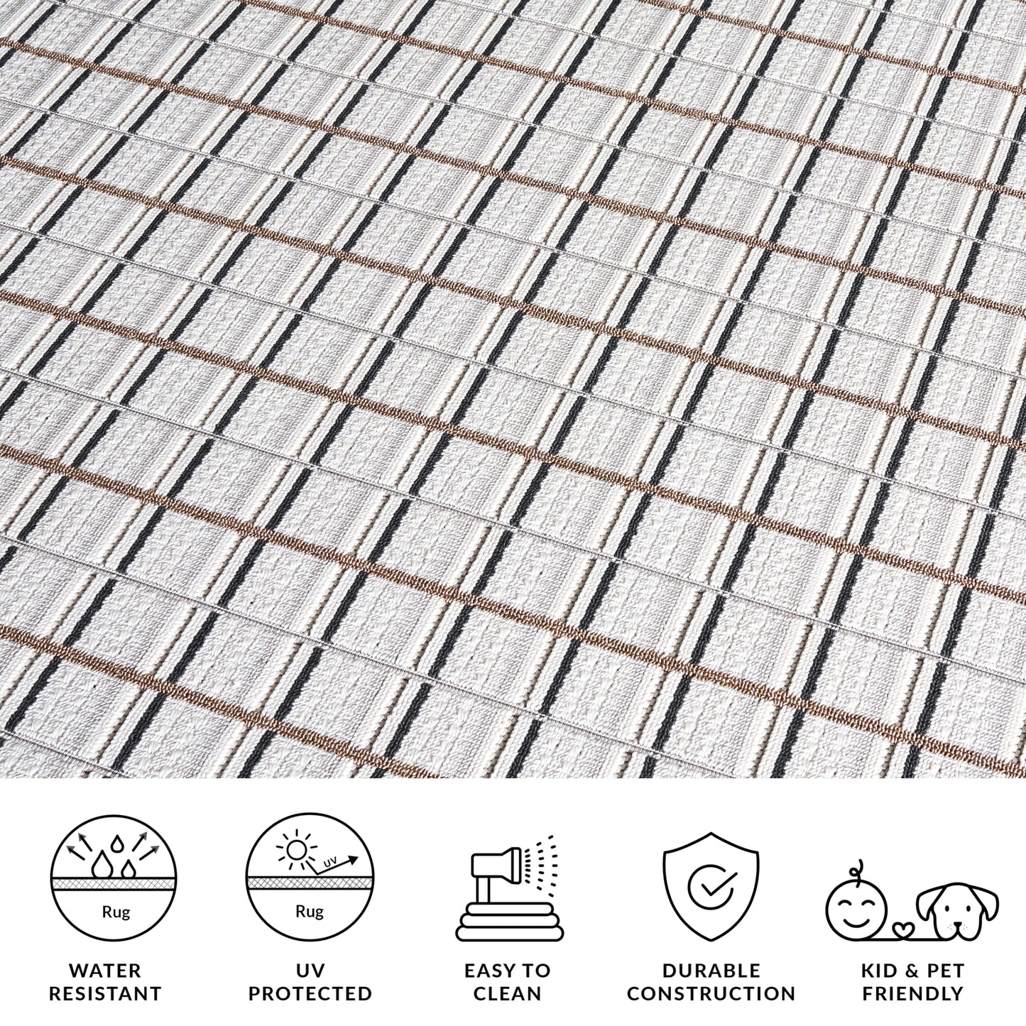 SAFAVIEH Washable Rug Outdoor Veranda Collection - 2'2" x 9' Runner, Ivory & Beige, Weather Resistant & Washable, Ideal for Patio, Backyard, Mudroom, Deck, Dining Space (VER592A)