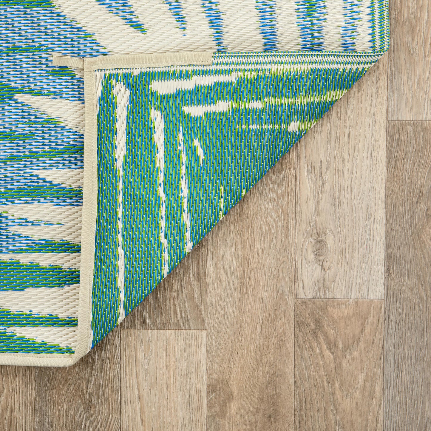 Rugshop Tropical Floral Reversible Foldable Waterproof Premium Recycled Plastic Outdoor Rugs for Patio,Backyard,RV,Deck,Picnic,Trailer,Beach,Camping Rug 6' X 9' Green