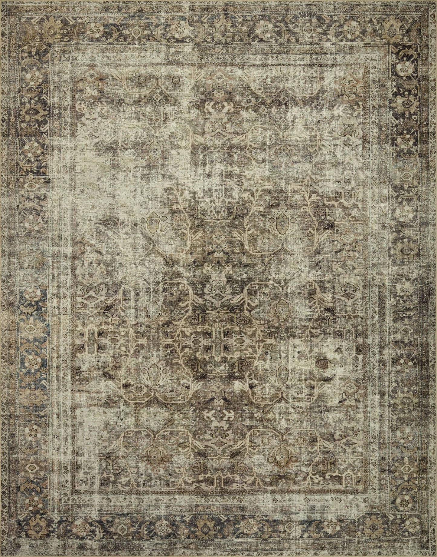 Loloi Magnolia Home by Joanna Gaines Sinclair Collection SIN-01 Pebble/Taupe 8'-6" x 11'-6", .25" Pile Height, Machine Washable, Area Rug
