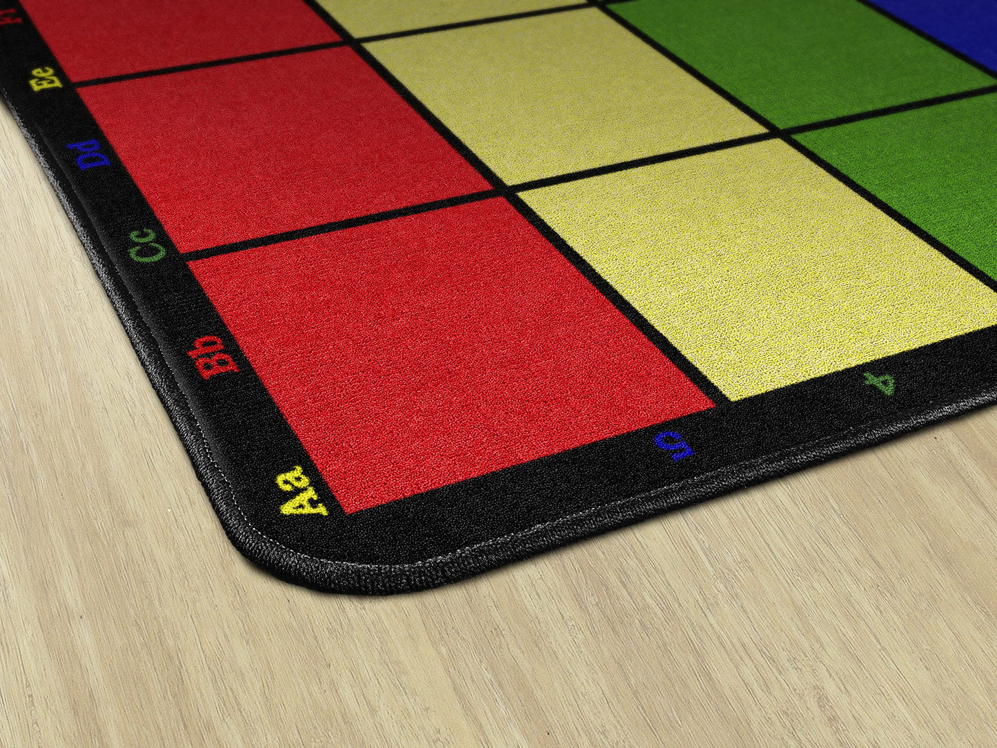 Flagship Carpets Learning Grid Colorful Numbers and Letters Kids Seating Area Rug for Classroom, Play Area Mat, Home Learning or Kids Room Carpet, 7'6" x 12', Seats 24