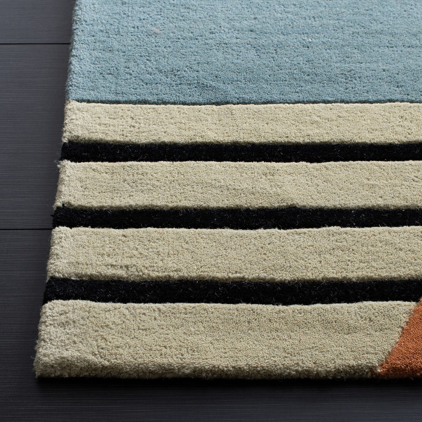 SAFAVIEH Rodeo Drive Collection Area Rug - 6' x 9', Gold, Handmade Mid-Century Modern Abstract Wool, Ideal for High Traffic Areas in Living Room, Bedroom (RD863A)