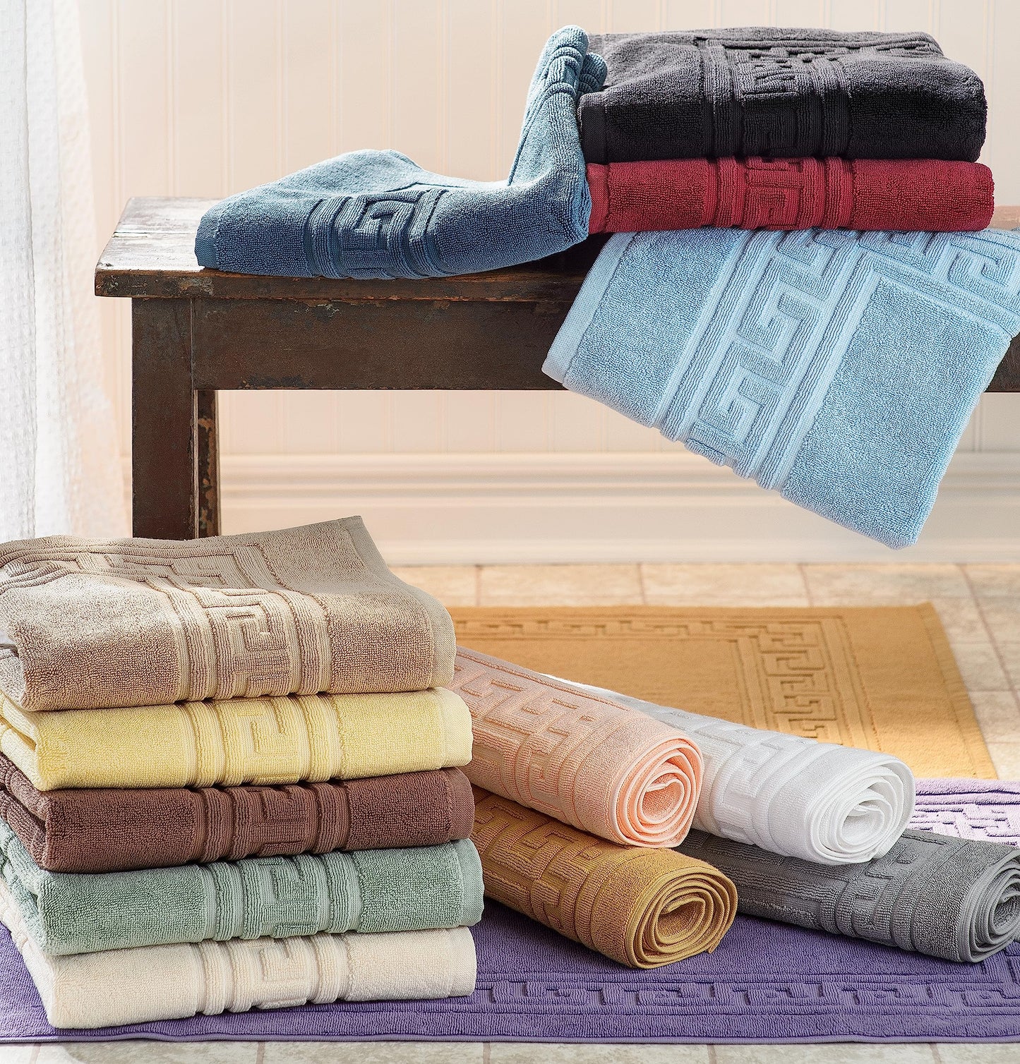 Superior Heavyweight Cotton Bath Mats, Bath Rugs For Bathroom Accessories, Washable Rug For Shower, Bath, Toilet, Modern Decor, No Backing, Luxury Hotel And Spa Quality, Set of 2, 22" x 35", Sage