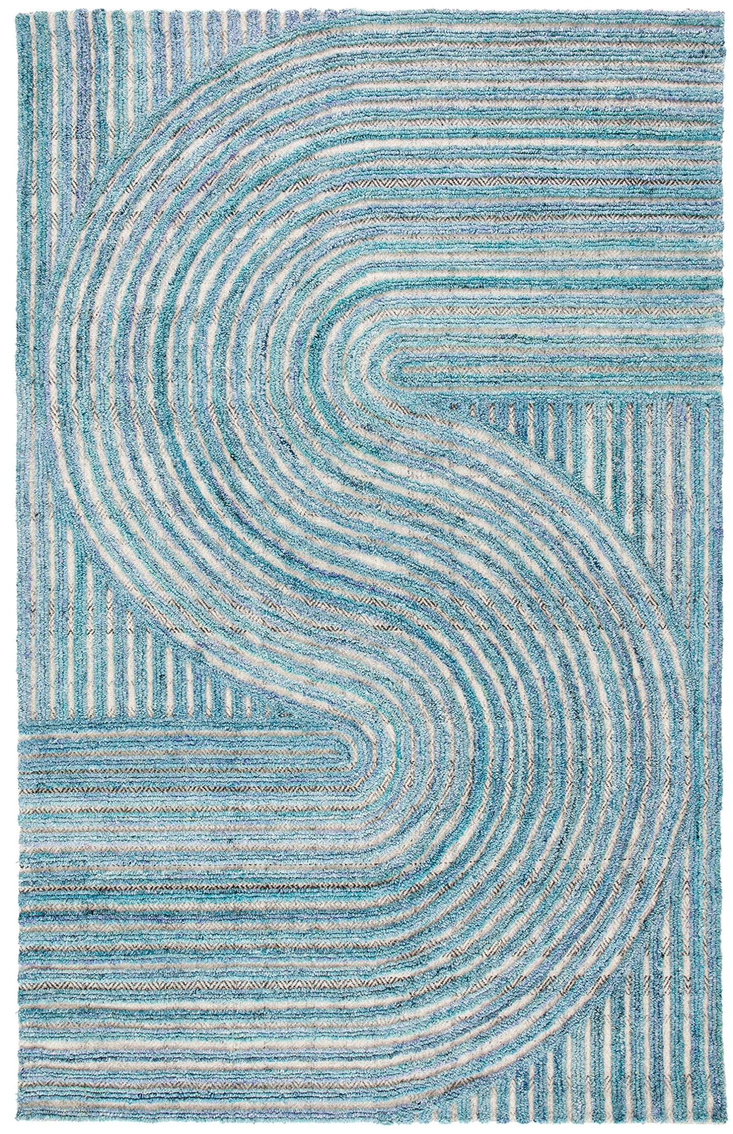SAFAVIEH South Hampton Collection 4' x 6' Blue SHA301M Handmade Abstract Wool Area Rug