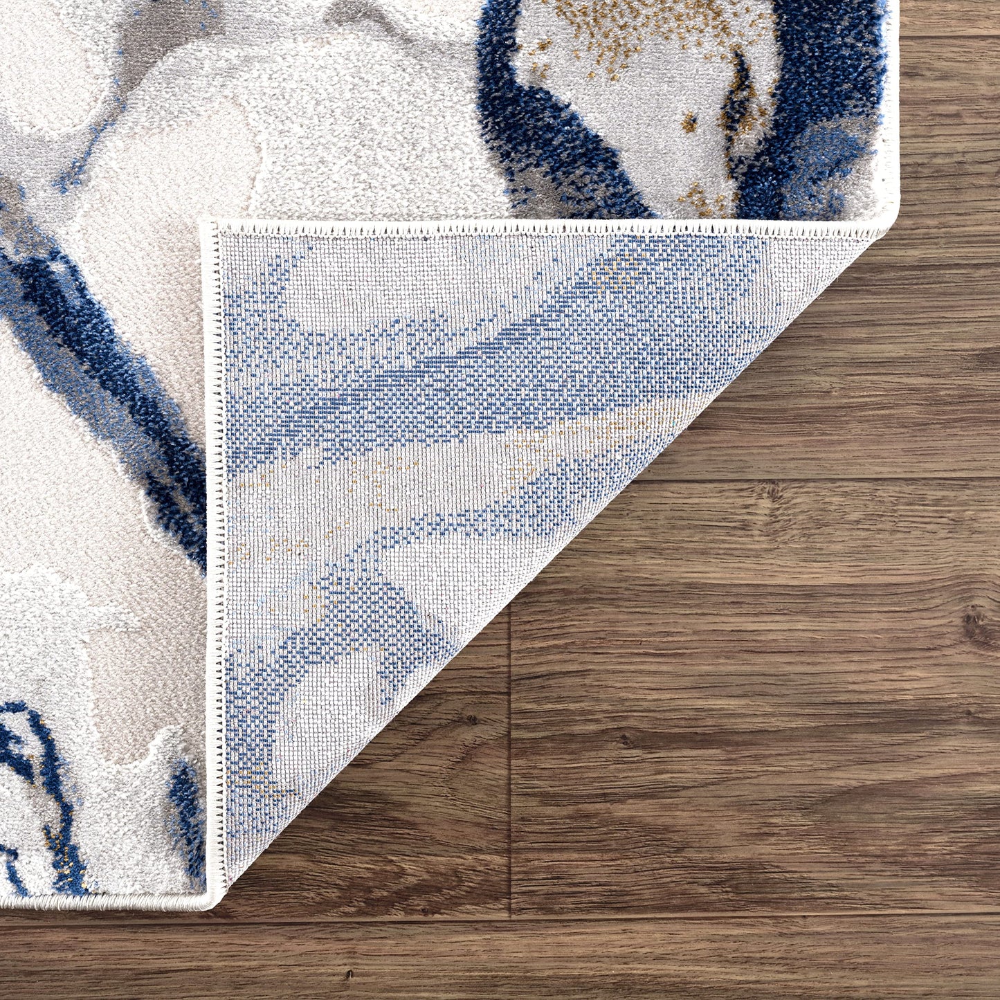 Abani Rugs Abstract Design 7'9" x 10'2" (8'x10') Bedroom Rug - Grey, Brown & Blue Modern Multi-Dimensional Washable Area Rug