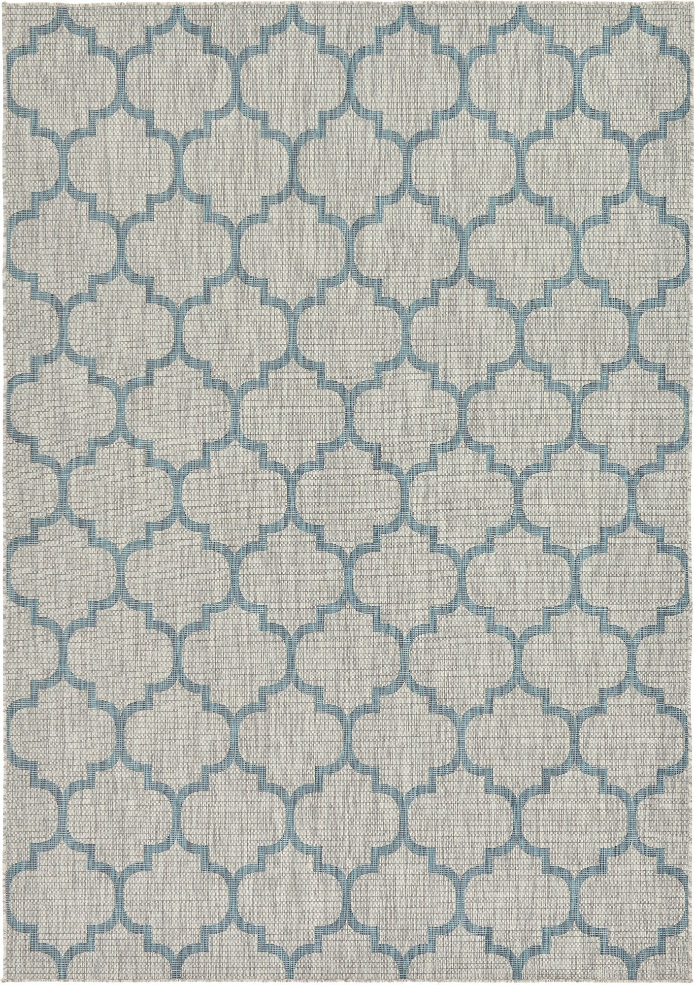 Unique Loom Outdoor Trellis Collection Area Rug (7' 1" x 10' Rectangle, Gray/ Ivory)