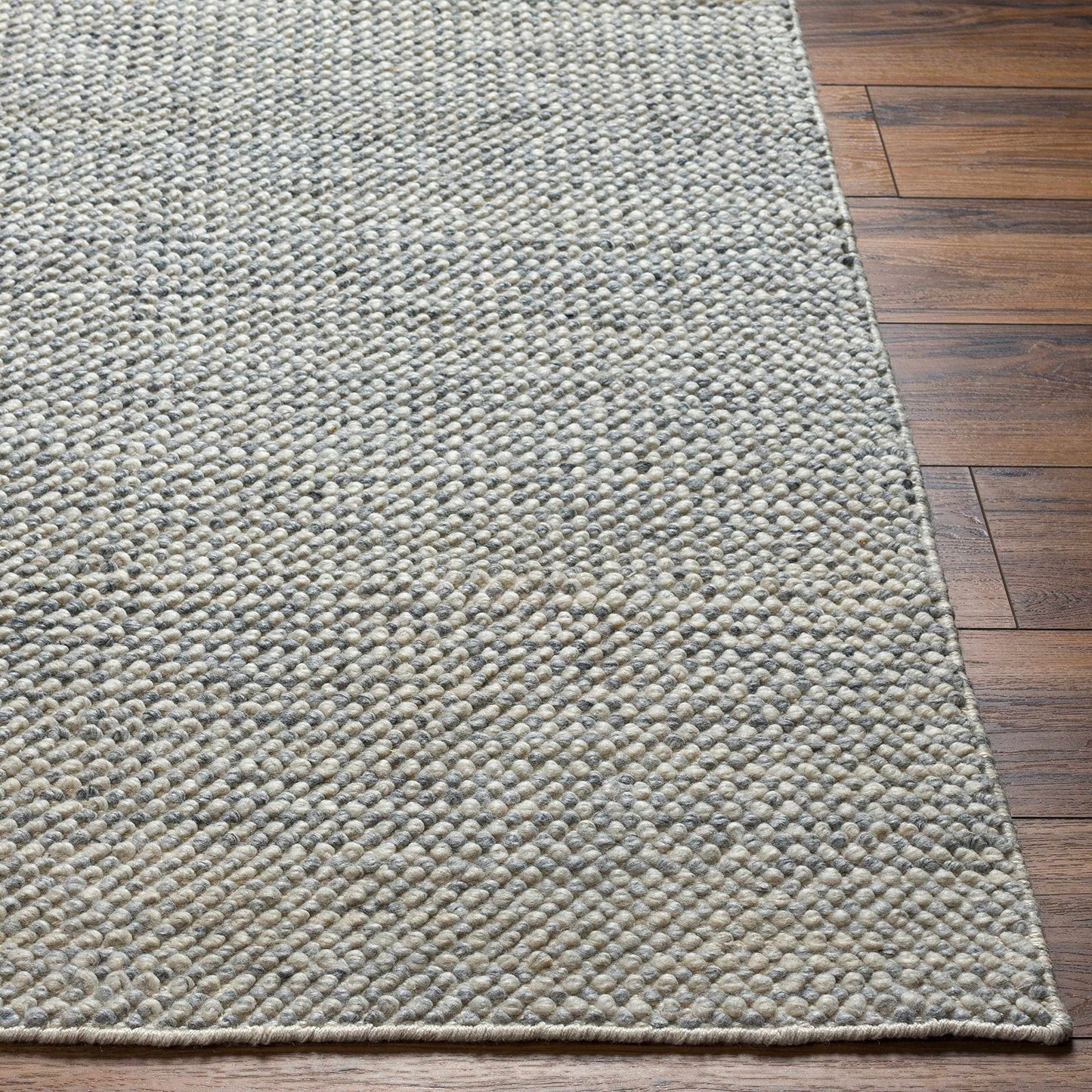Hauteloom Alfie Recycled Material Living Room, Bedroom Area Rug - Contemporary - Light Gray, Cloud Gray, Eggplant - 2' x 3'