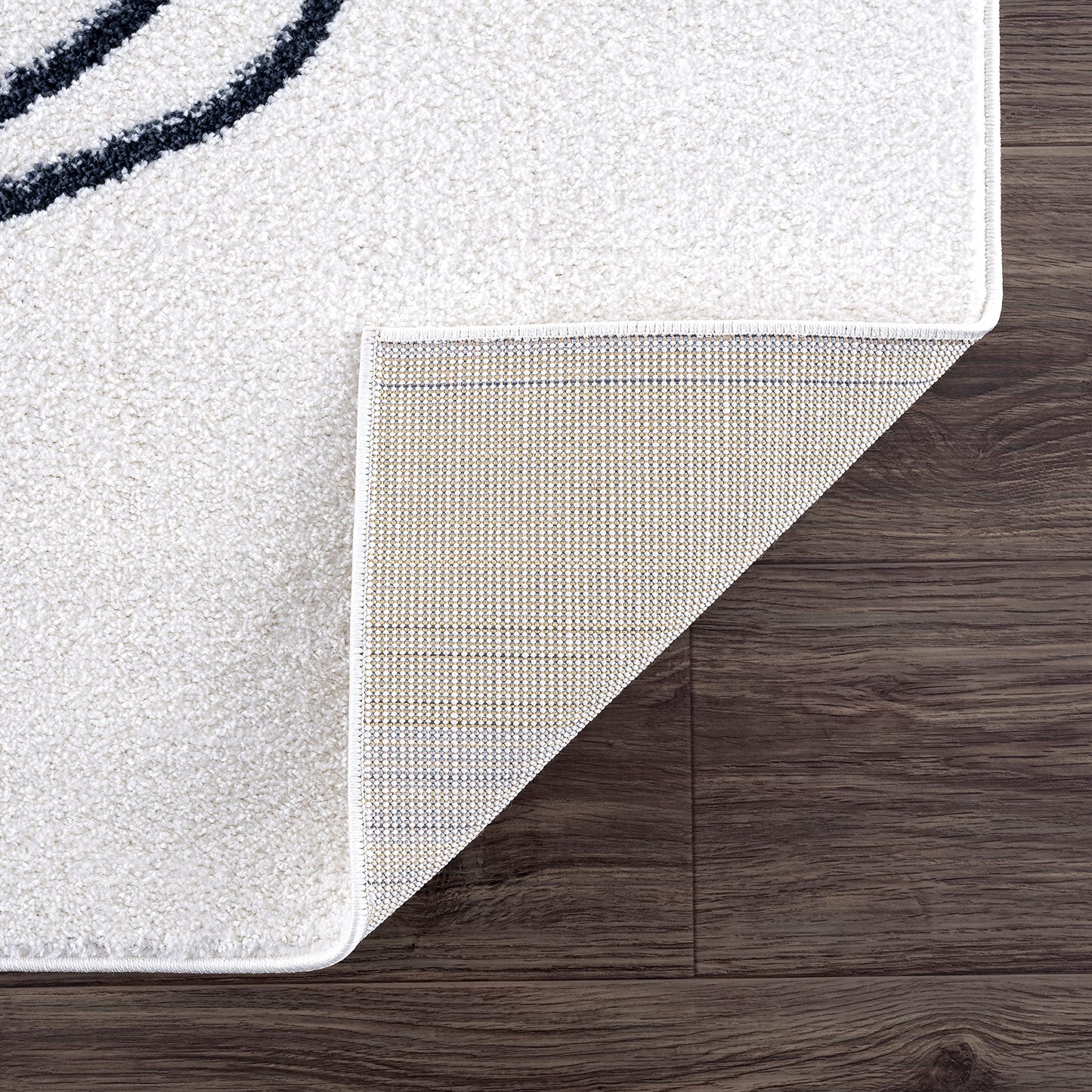 Abani Rugs Cream and Gray 4 ft. X 6 ft. Mid-Century Rug with Circles and Lines. Neutral Tones of Cream, Gray and a pop of Yellow. Minimalistic Design Turkish Stain Resistant Area Rug.