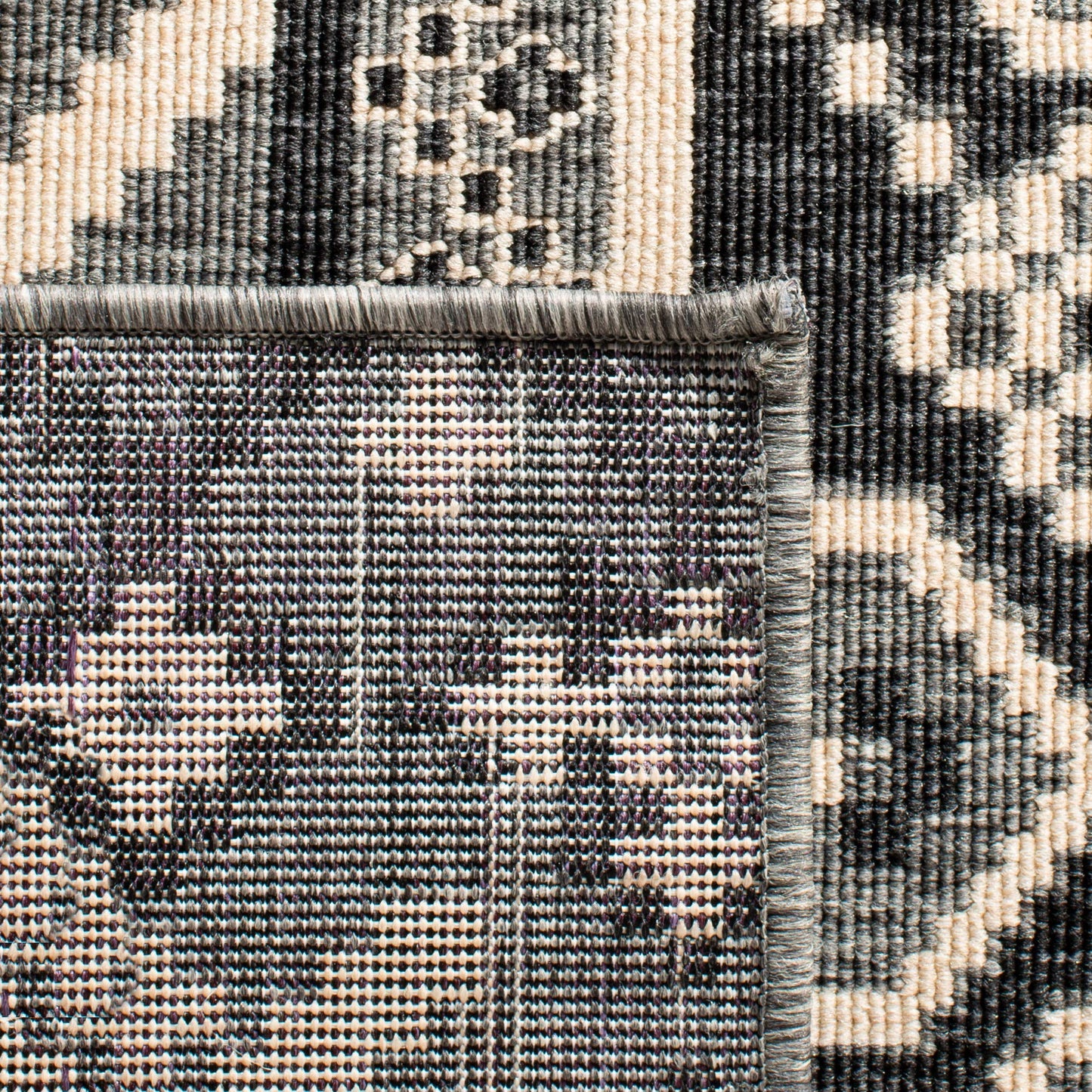 SAFAVIEH Washable Rug Outdoor Veranda Collection - 6'7" x 9'6", Grey & Beige, Non-Shedding & Easy to Clean, Ideal for Patio, Backyard, Mudroom (VER097-3435)