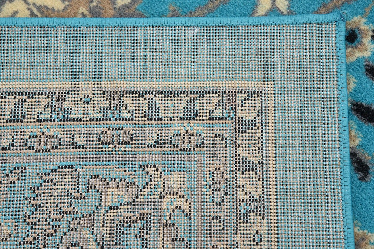Unique Loom Sialk Hill Collection Area Rug - Washington (7' 10" Square, Turquoise/ Black)