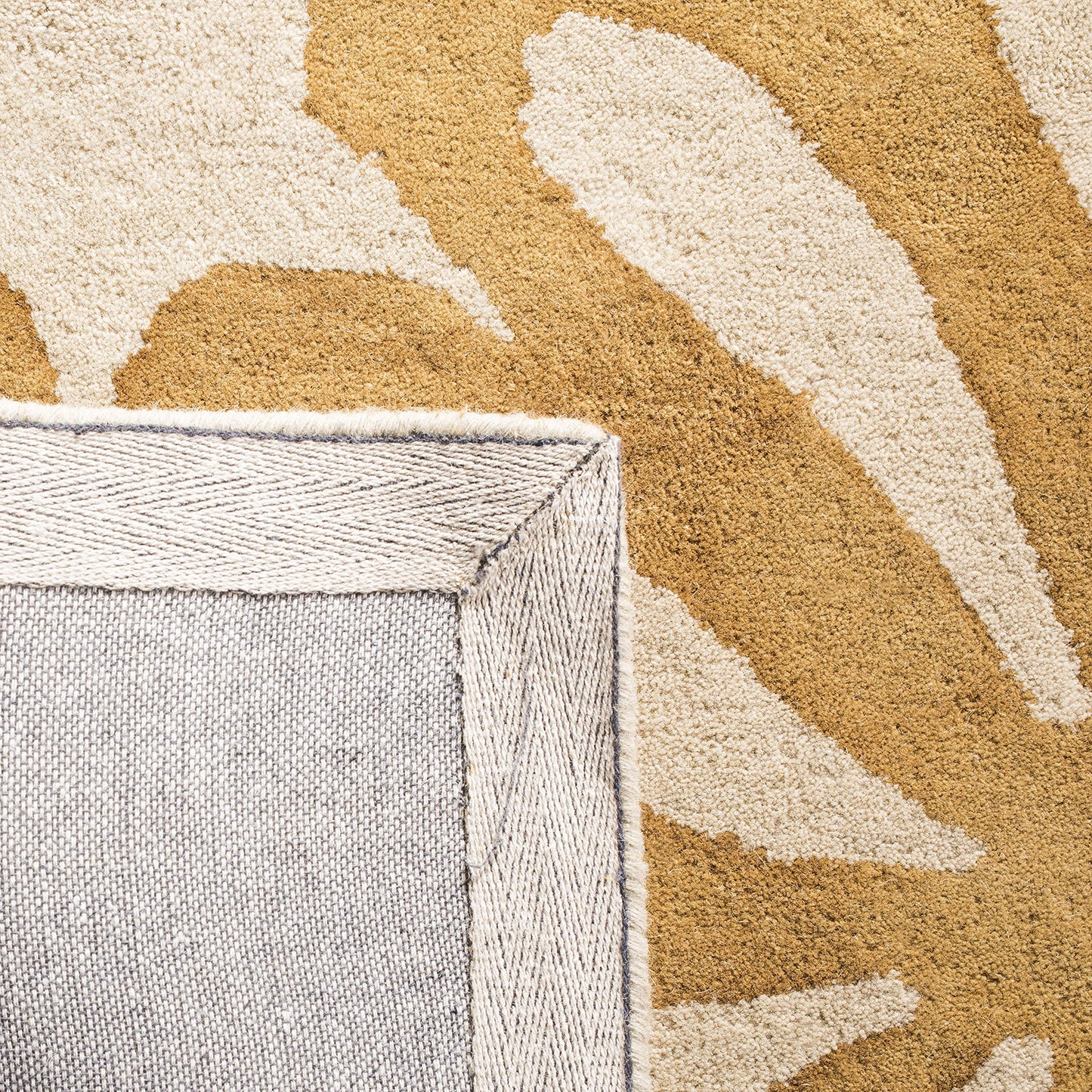 SAFAVIEH Dip Dye Collection 2'3" x 8' Beige / Gold DDY527M Handmade Floral Watercolor Premium Wool Runner Rug