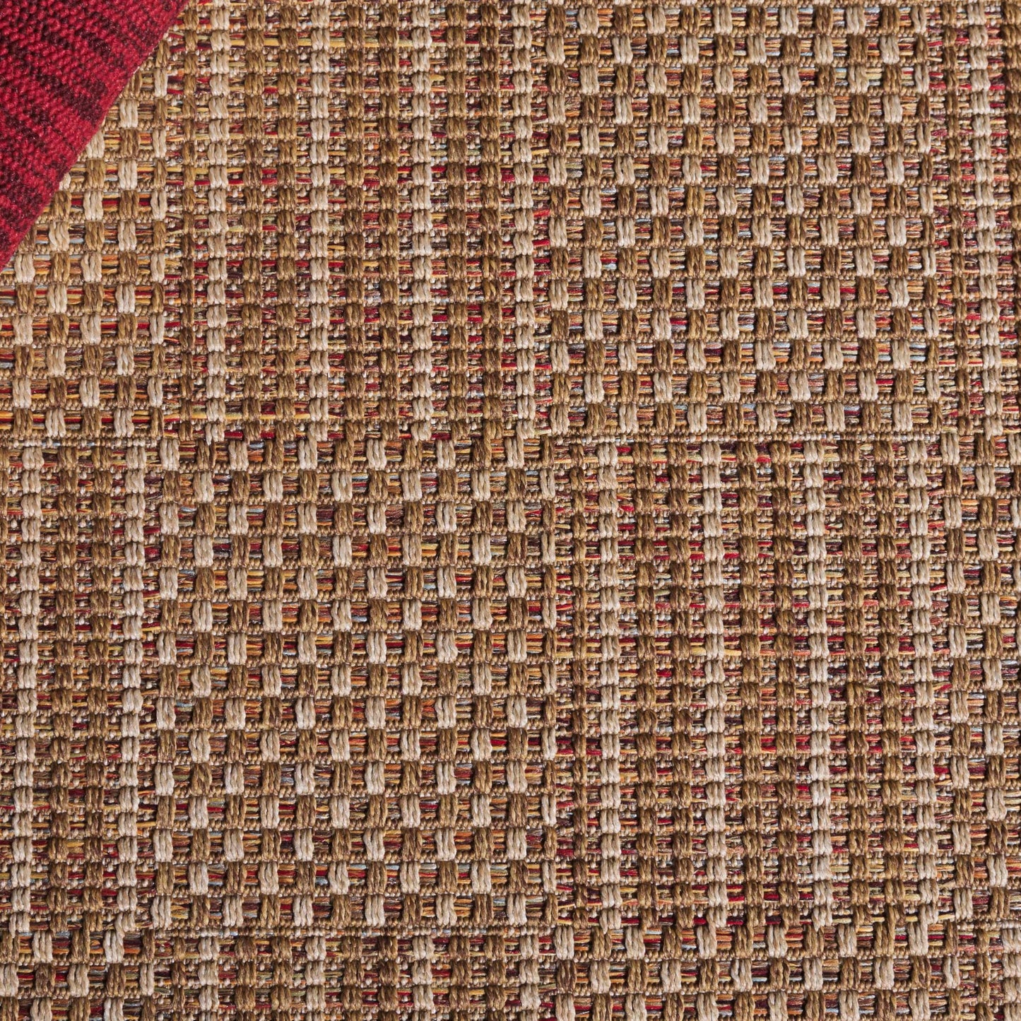 SAFAVIEH Washable Rug Outdoor Wicker Collection - 4' x 6', Natural & Brown, Non-Shedding & Easy to Clean, Ideal for Patio, Backyard, Mudroom (WCK154B)