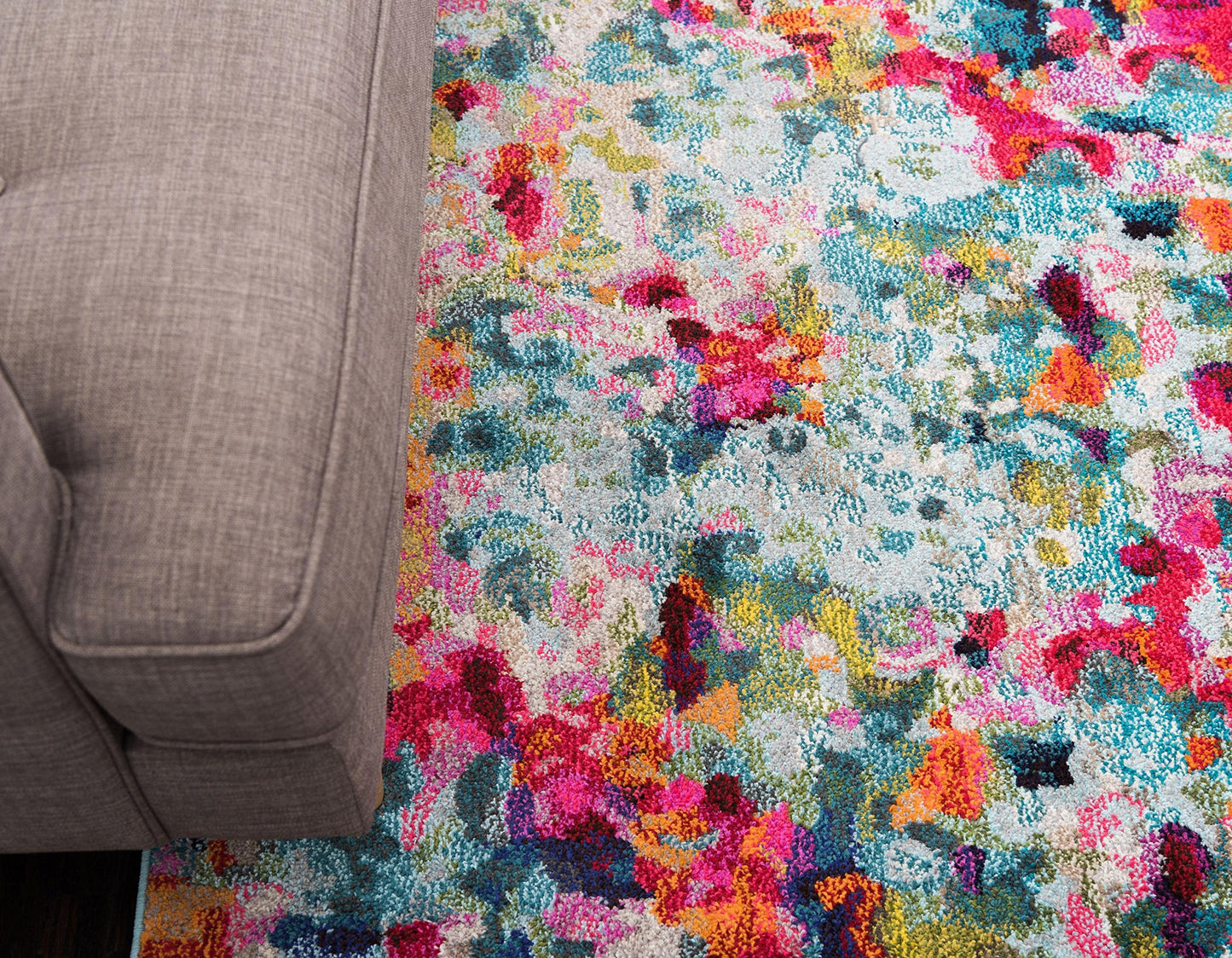 Unique Loom Chromatic Collection Area Rug - Champagne (8' x 10' Rectangle, Multi/ Blue)