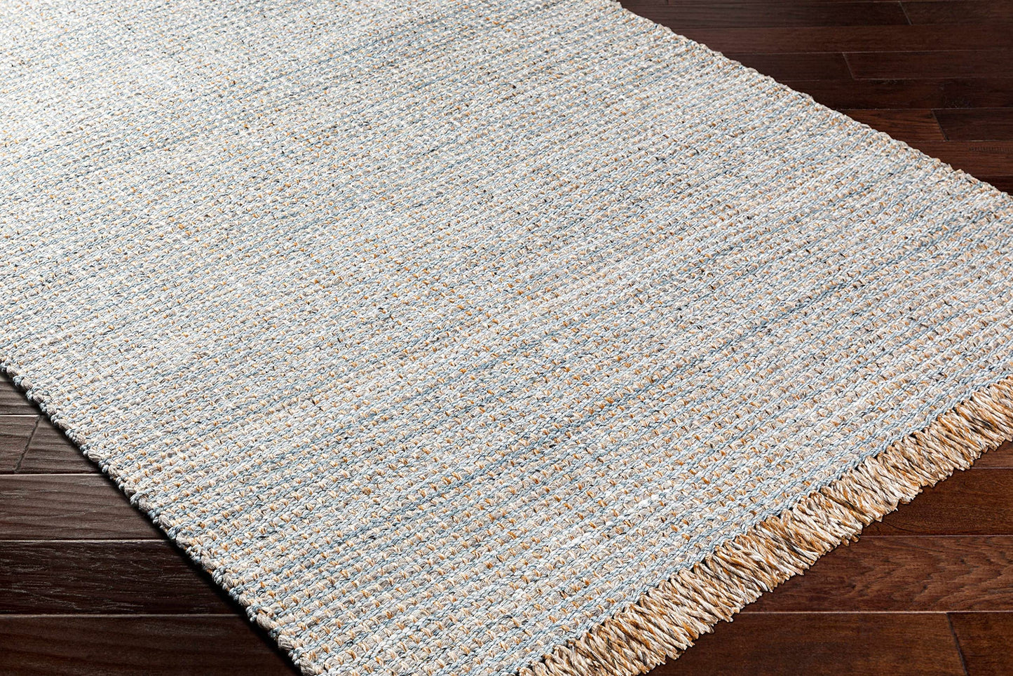 Hauteloom Orinoco Recycled Material Living Room, Bedroom Area Rug - Contemporary - Light Blue, Tan, Medium Gray - 2' x 3'