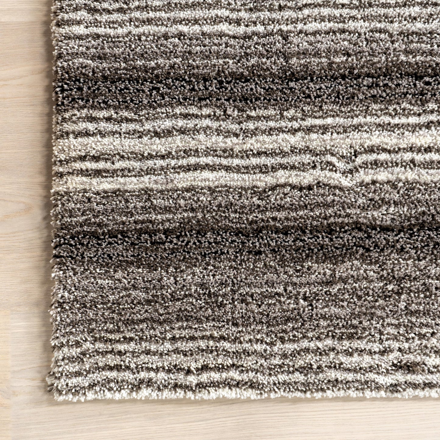 nuLOOM Drey Striped Shag Area Rug - 2x10 Runner Shag Rug Casual Gray Multi/Brown Rugs for Living Room Bedroom Dining Room Nursery Entryway Hallway