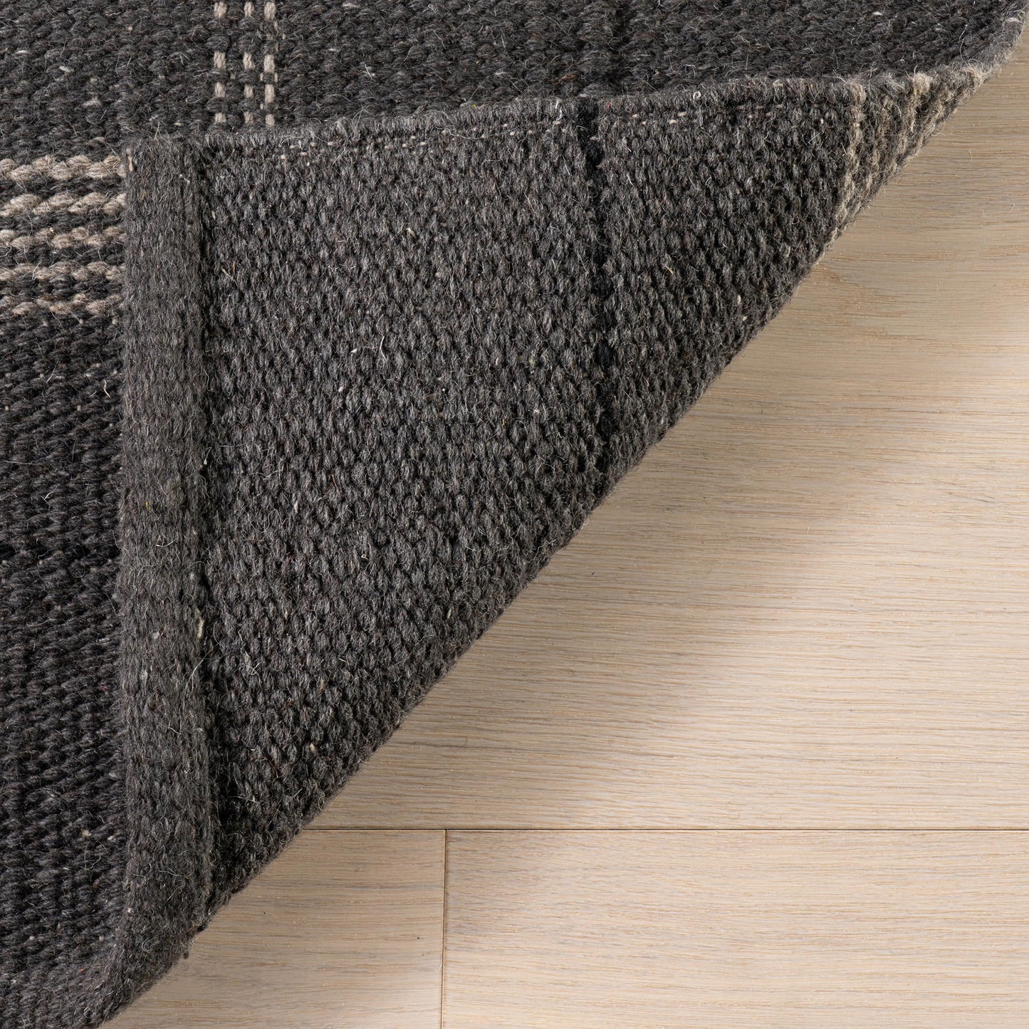 Rugs USA x Nate Berkus Downing Plaid Wool Cozy Area Rug, 6' x 9', Black