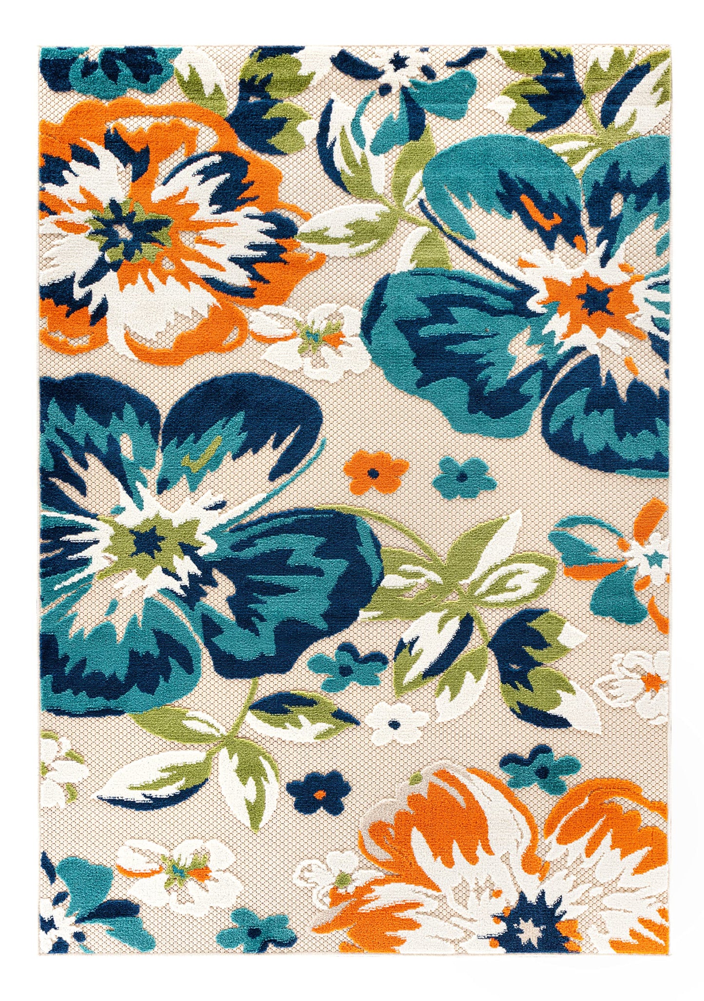 Rugshop Multi Bergamo Floral Indoor/Outdoor Area Rug Machine Washable for Patio, Balcony and Entry, 4' x 6'