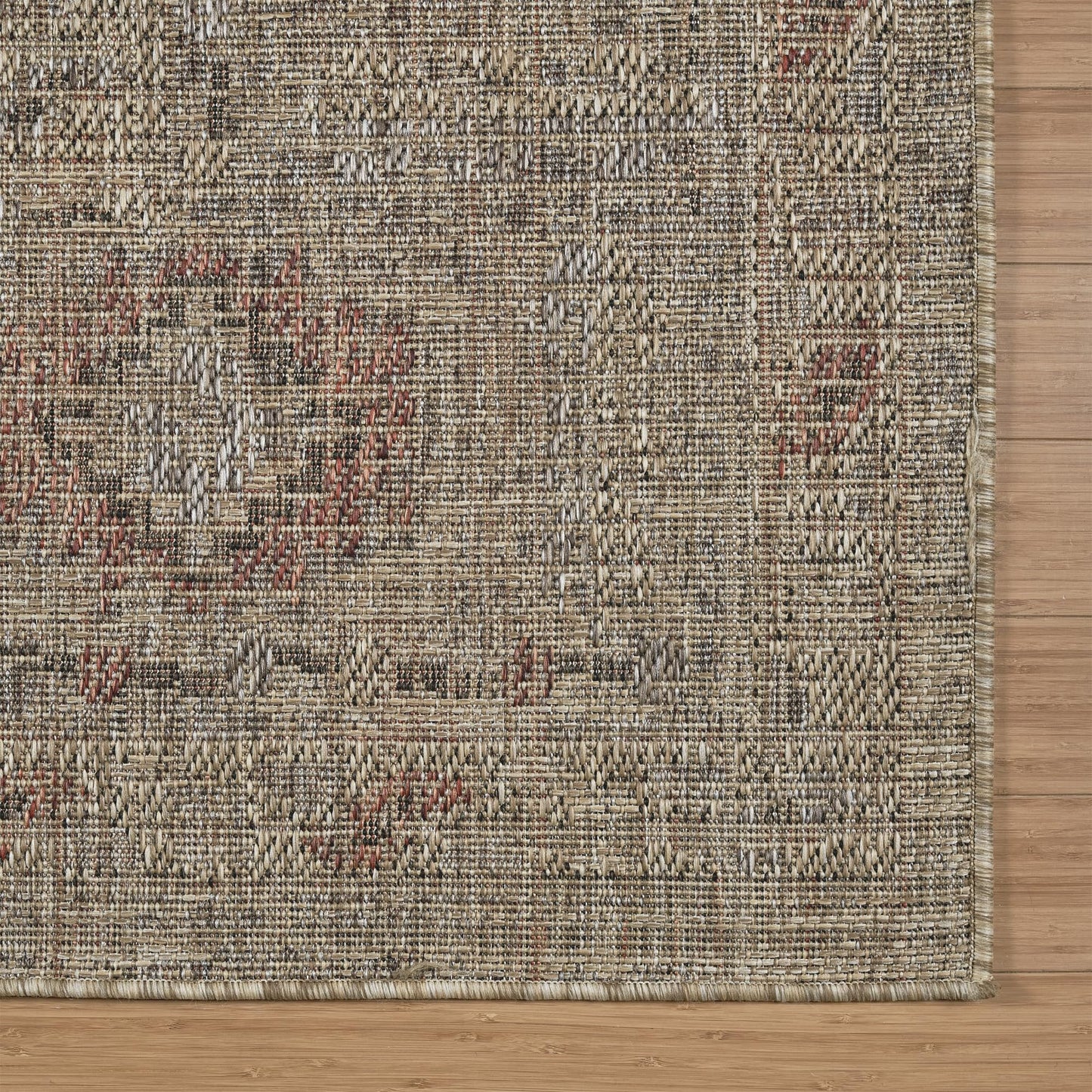 Thomasville Nomad Flatweave Area Rug by Gertmenian - 5x7 Ft Standard, Stain & UV Resistant Carpet, Deck, Patio, Poolside & Mudroom - Pinnock Beige, 26738