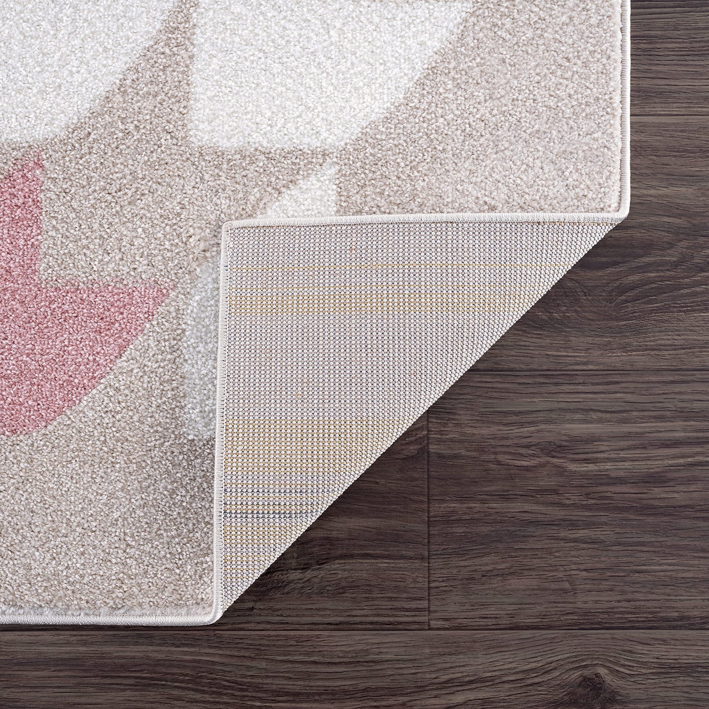 Abani Rugs Cream and Pink 5 ft. x 8 ft. Contemporary Rug