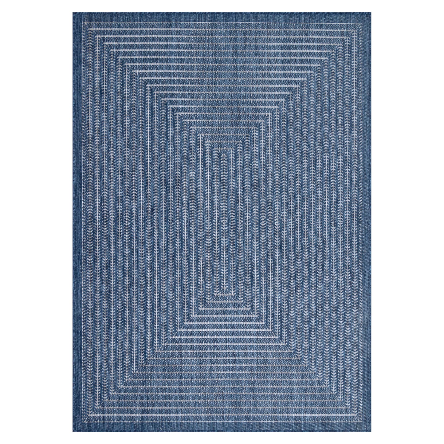 Adiva Rugs Outdoor Indoor Area Rug, Weather Resistant, Easy to Clean, Stain Resistant Floor Mat for Dining Room, Backyard, Deck, Patio (Navy Weiss, 5' x 7')