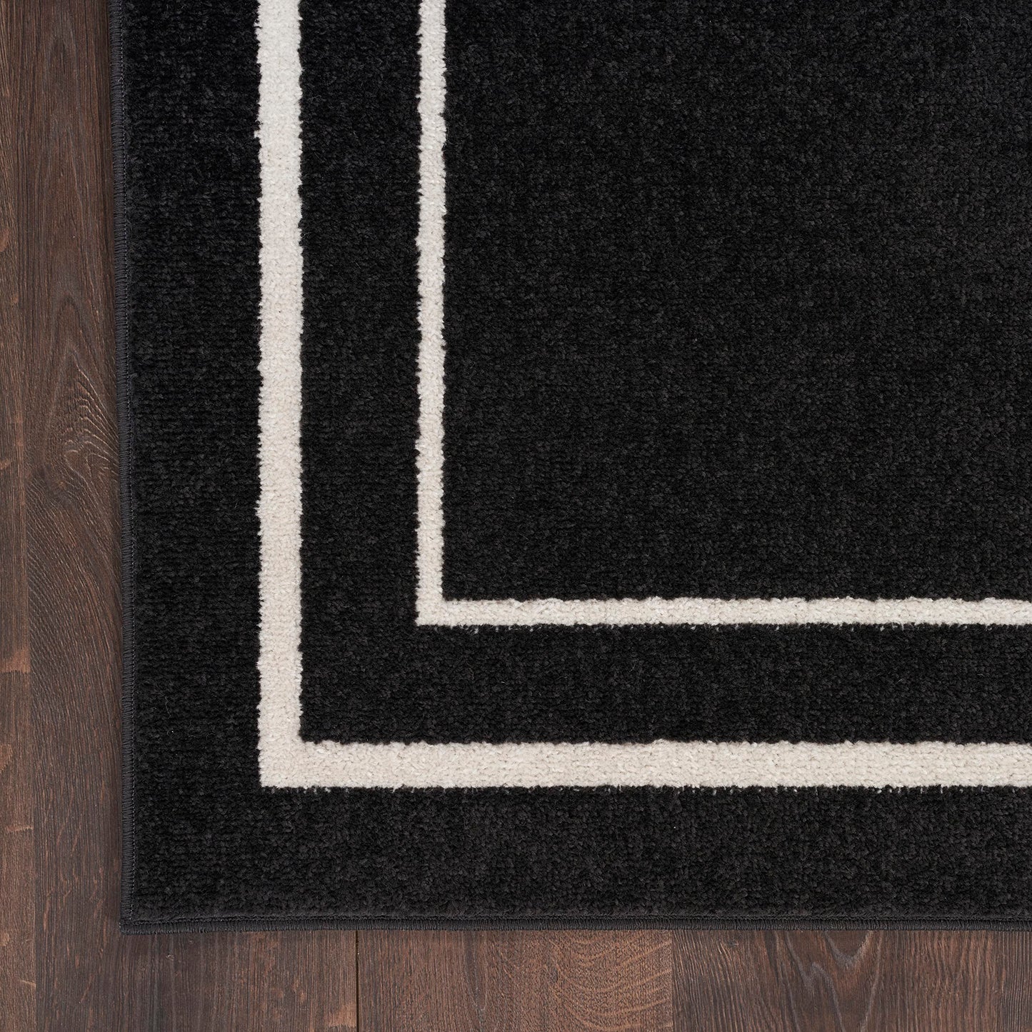 Nourison Home Nourison Essentials Black Ivory 5' x 7' Area Rug - Easy Clean, Non Shedding, Bed Room, Living Room, Dining Room, Kitchen (5' x 7')