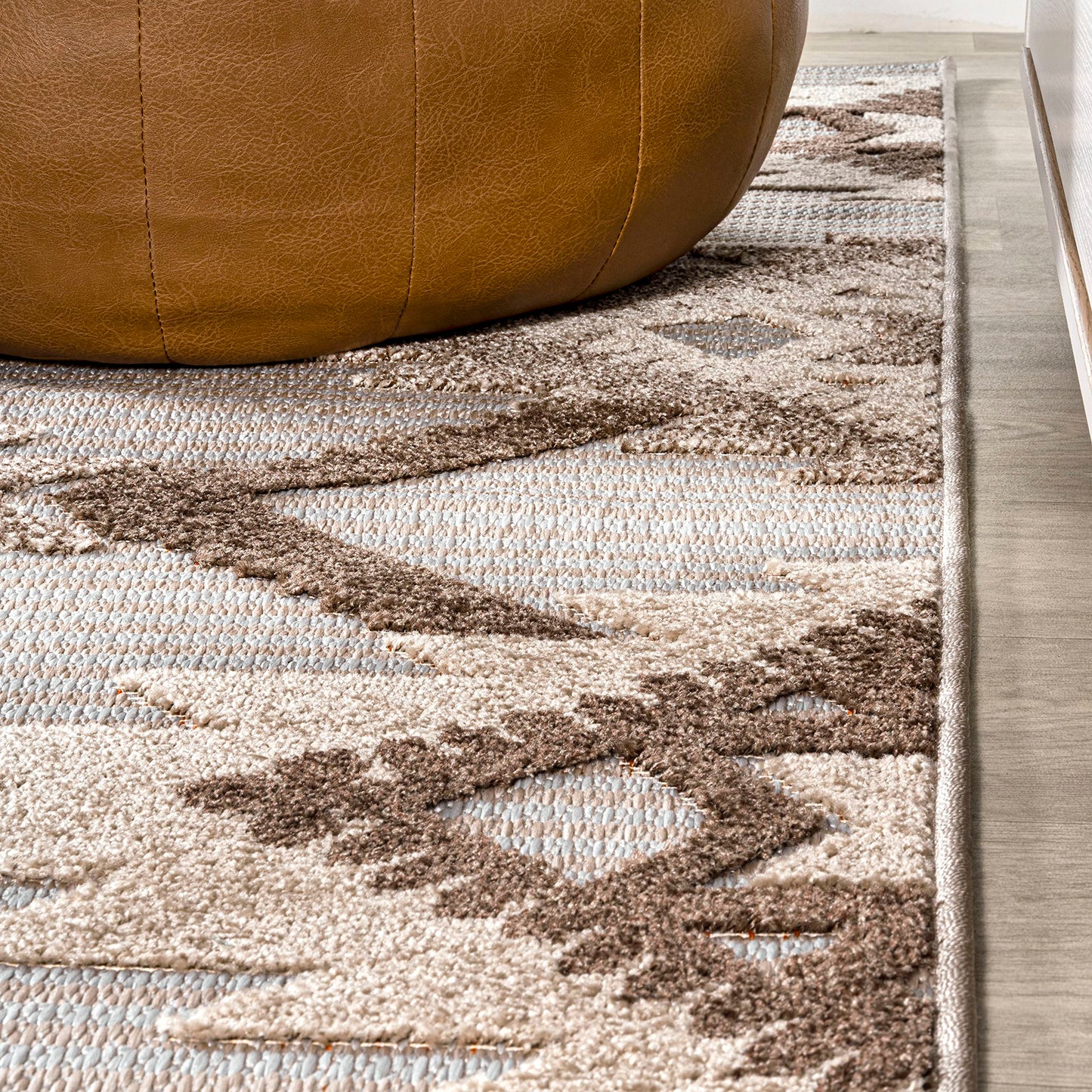 JONATHAN Y Neutral Diamond Kilim Indoor Outdoor Area Rug 3X5 Brown/Ivory, Sumak High-Low Pile for Backyard, Patio, Porch, Easy-Cleaning, High Traffic, Pet-Friendly, Non-Shedding (SBH107C-3)