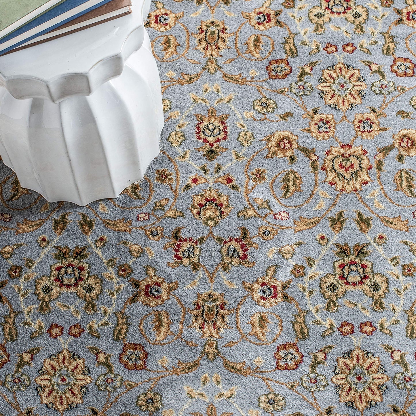 SAFAVIEH Lyndhurst Collection X-Large Area Rug - 11' x 15', Light Blue & Ivory, Traditional Oriental Design, Non-Shedding & Easy Care, Ideal for High Traffic Areas in Living Room, Bedroom (LNH312B)