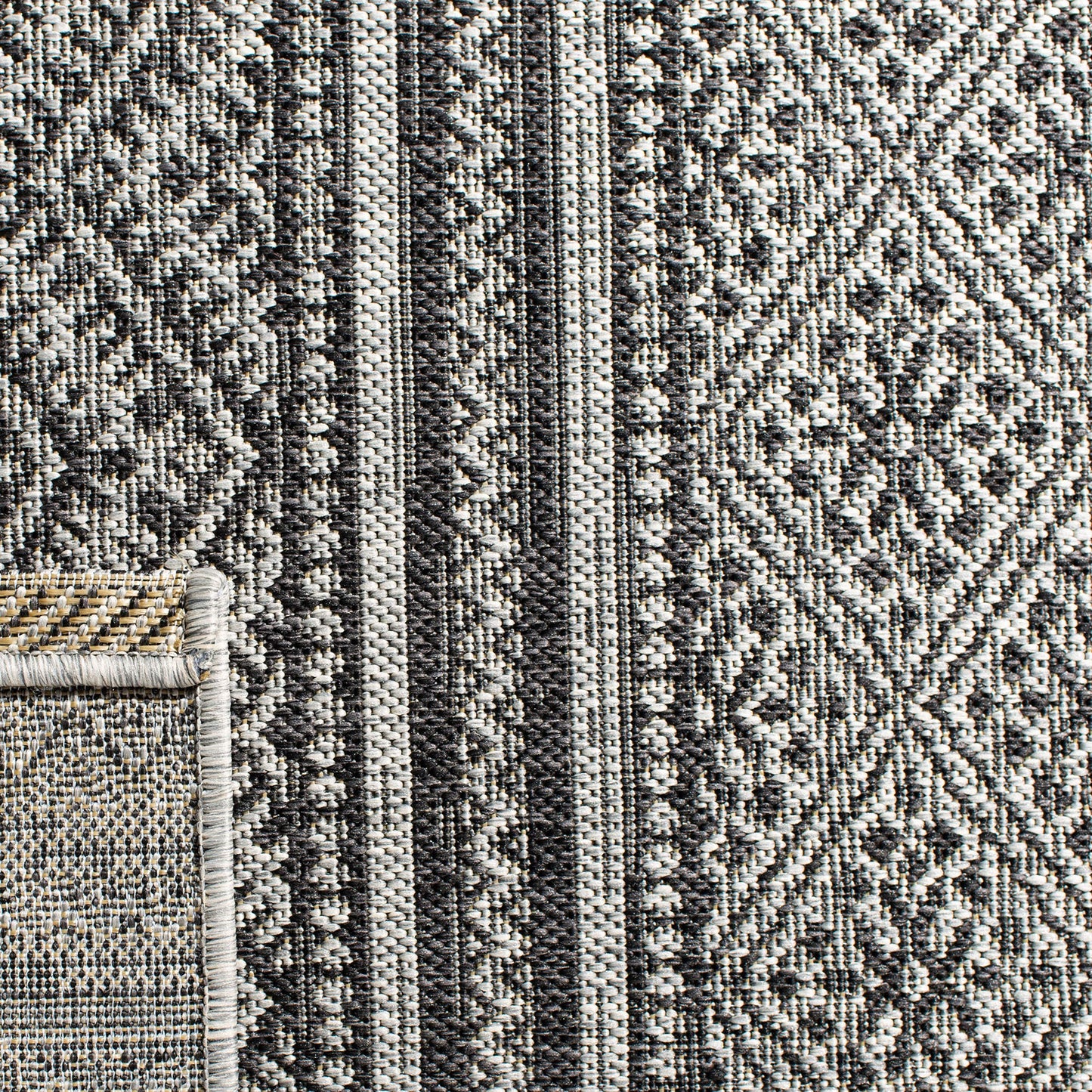 SAFAVIEH Washable Rug Outdoor Courtyard Collection - 2'3" x 6'7" Runner, Black & Grey, Non-Shedding & Easy Cleaning, Ideal for Patio, Entryway, Mudroom, Hallway, Kitchen (CY8168-37621)