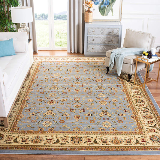SAFAVIEH Lyndhurst Collection X-Large Area Rug - 11' x 15', Light Blue & Ivory, Traditional Oriental Design, Non-Shedding & Easy Care, Ideal for High Traffic Areas in Living Room, Bedroom (LNH312B)