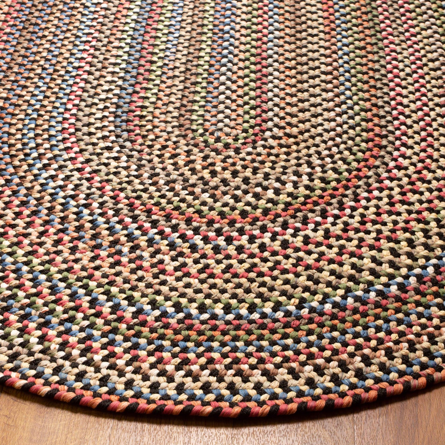 Super Area Rugs Roxbury American Made Braided Rug for Indoor Outdoor Spaces, Charcoal/Natural Multi, 2' X 3' Oval