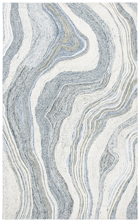 SAFAVIEH Fifth Avenue Collection 2'3" x 4' Grey/Ivory FTV121F Handmade Modern Contemporary Marble Pattern Premium New Zealand Wool Entryway Living Room Foyer Bedroom Kitchen Accent Rug