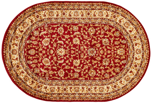 Unique Loom Voyage Collection Traditional Oriental Classic Intricate Design Area Rug (4' 0 x 6' 0 Oval, Red/Gold)