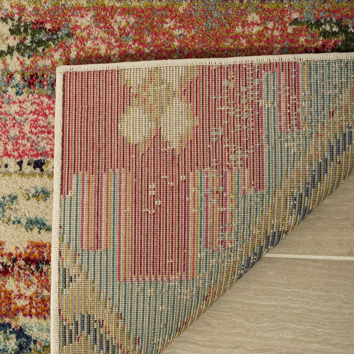 SAFAVIEH Monaco Collection Area Rug - 8' x 11', Multi, Boho Chic Tribal Distressed Design, Non-Shedding & Easy Care, Ideal for High Traffic Areas in Living Room, Bedroom (MNC222F)