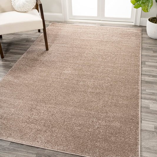 Eyely Solid Low-Pile Area Rug 3 X 5 Beige, Coastal Indoor Rug