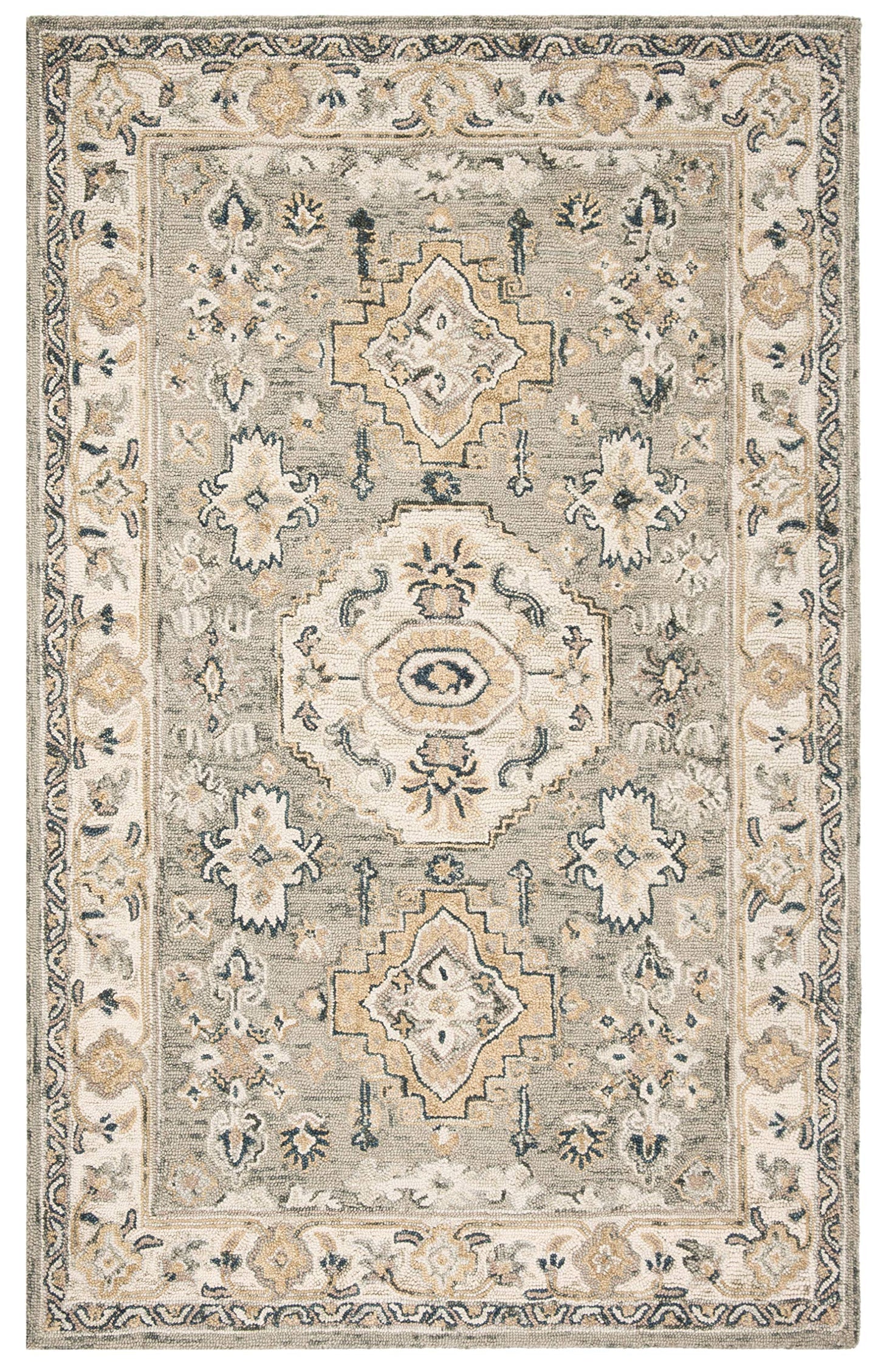 SAFAVIEH Aspen Collection 5' x 8' Moss/Ivory APN601W Handmade Traditional Wool Area Rug