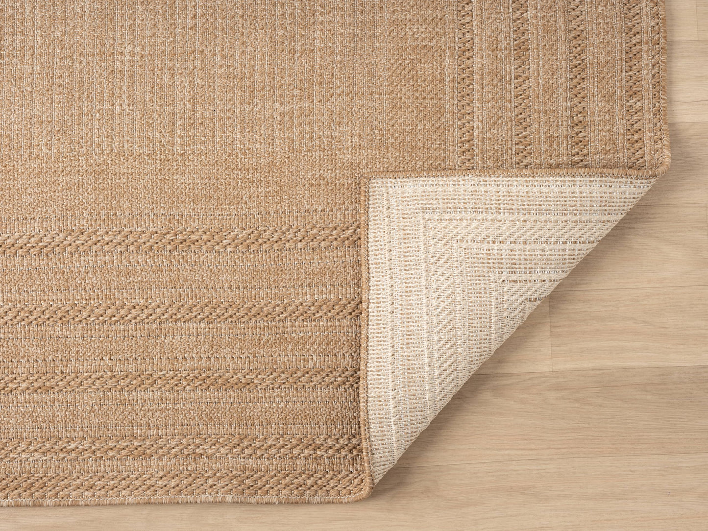 RUGGERRUGS Berry Easy Jute Indoor Outdoor Rug, 8x10 Neutral Bordered Jute Look, Weather Resistant, Easy Care, Lightweight Outdoor Farmhouse Carpet for Patio, Porch, Living Room(8' x 10', Natural)