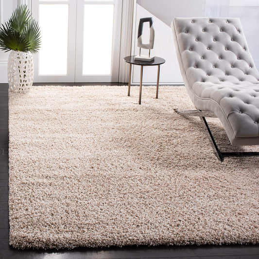 SAFAVIEH California Shag Collection Area Rug - 6'7" x 9'6", Beige, Non-Shedding & Easy to Clean, Ultra Plush Thick Pile, Ideal for Living Room, Bedroom, Dining Space (SG151-1313)