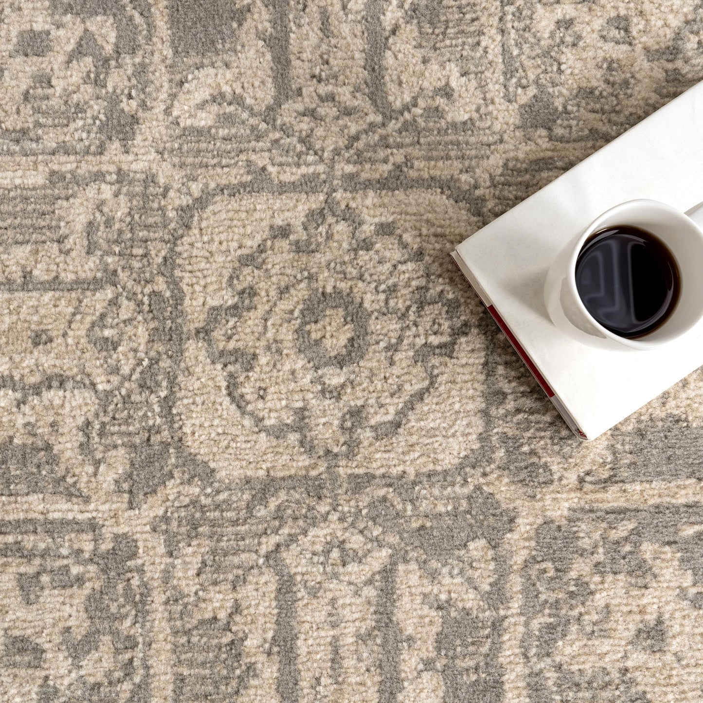 nuLOOM Fable Beige/Grey, 8' x 10', Medallion, Soft and Cozy, High Traffic, Stain Resistant, Easy Clean, Durable Area Rug for Bedroom, Living Room, Dining Space, Den, Foyer, Entryway