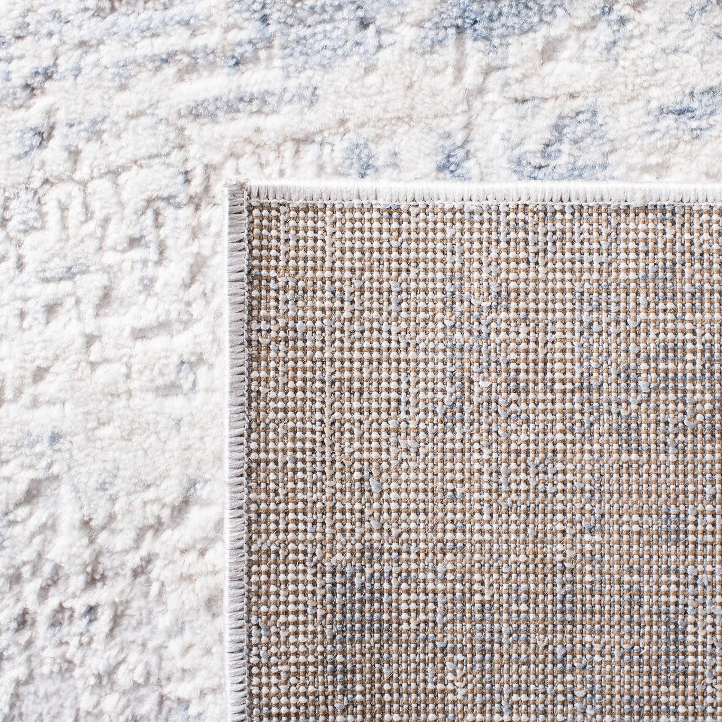 SAFAVIEH Amelia Collection Accent Rug - 4' x 6', Ivory & Blue, Modern Abstract Design, Non-Shedding & Easy Care, Ideal for High Traffic Areas in Entryway, Living Room, Bedroom (ALA700A)