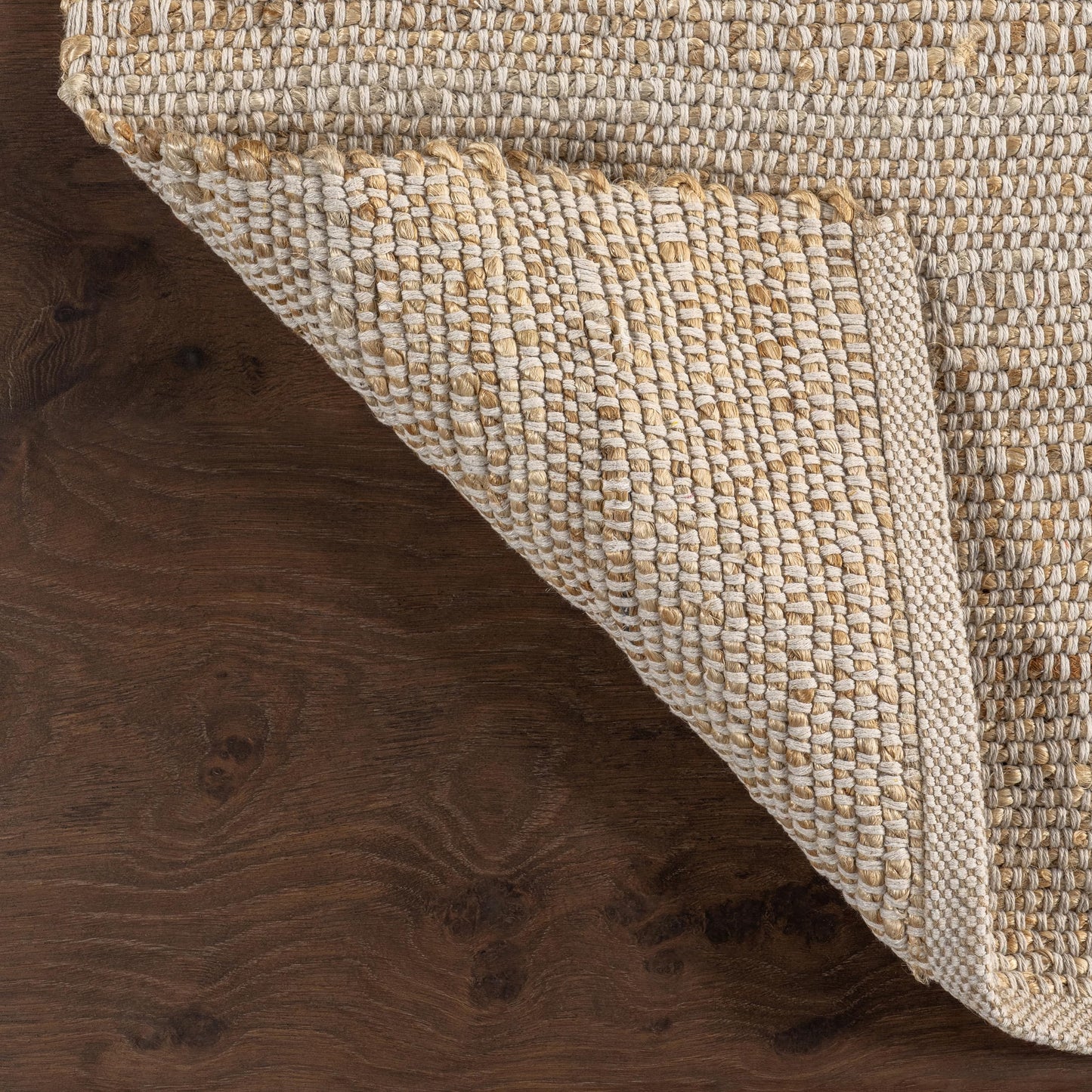nuLOOM 3x5 Elfriede Jute & Cotton Hand Woven Area Rug, Natural, Solid Rustic Farmhouse Style, Weaved Design, Natural Fiber, For Bedroom, Living Room, Dining Room, Hallway, Office, Entryway