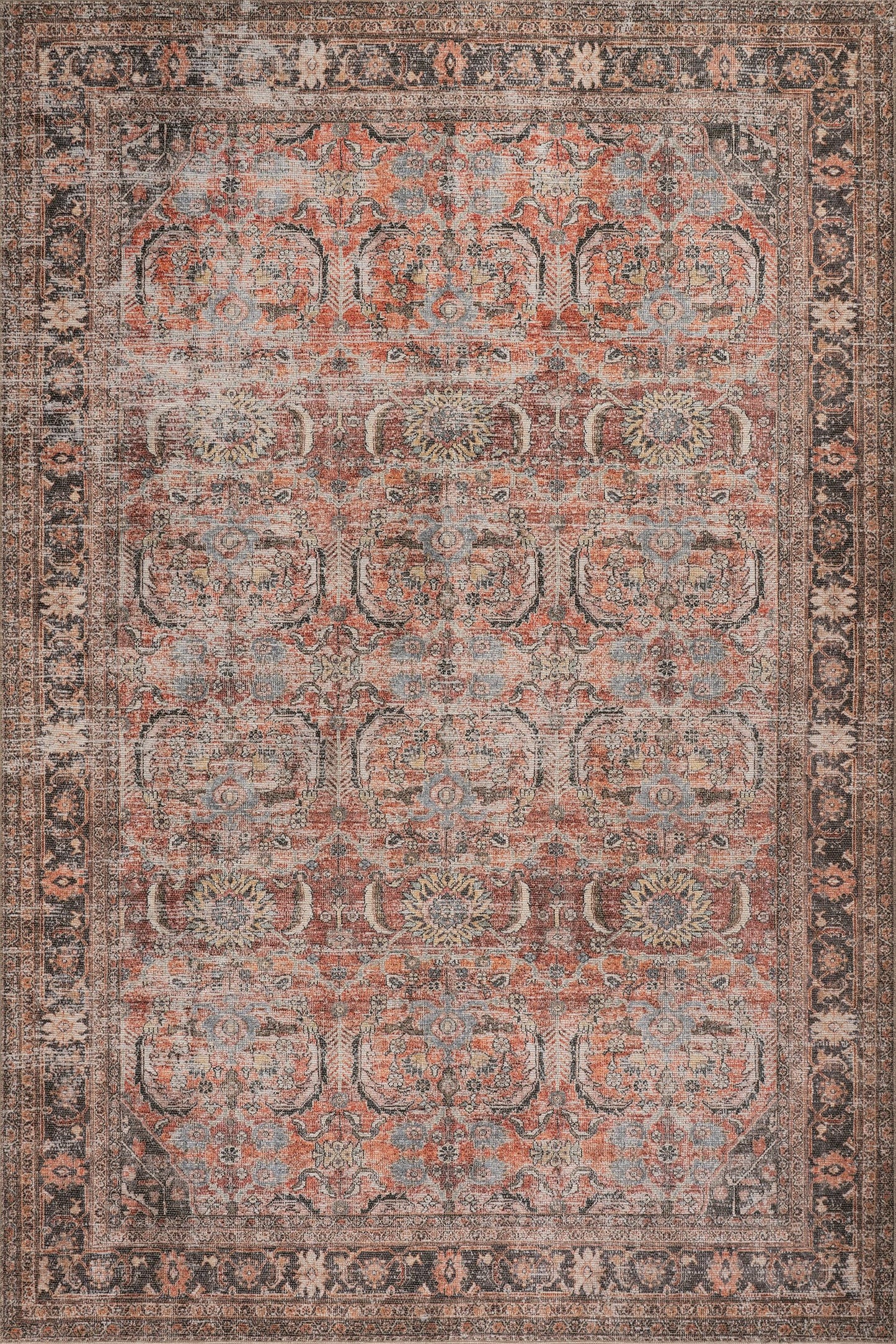 Nuloom Hillstone Collection ' Area Rug, Traditional Vintage Distressed Medallion, Thick and Soft, Durable Non-Shedding Low Pile Poly/Jute Blend, Easy to Clean, Living Room, Bedroom