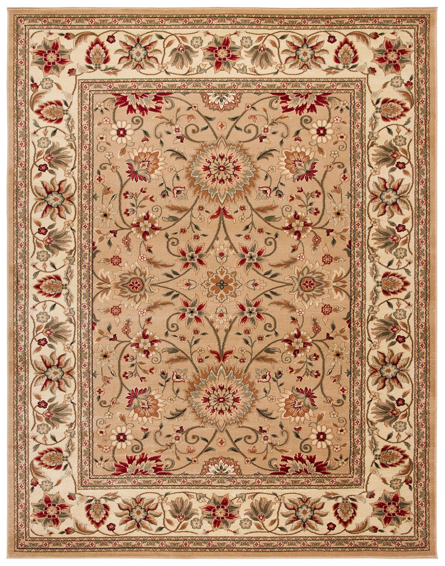 SAFAVIEH Lyndhurst Collection Area Rug - 8' x 10', Beige & Ivory, Traditional Oriental Design, Non-Shedding & Easy Care, Ideal for High Traffic Areas in Living Room, Bedroom (LNH212D)