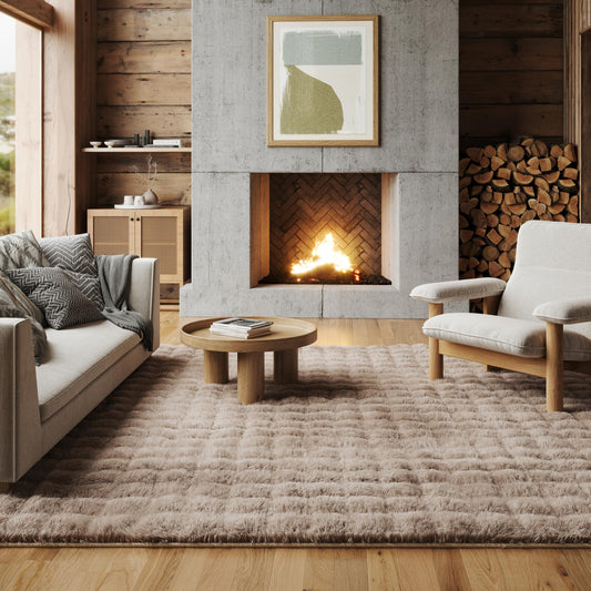 nuLOOM 5' x 8' Cozy Plush Area Rug, Machine Washable, Non-Slip, Soft Fluffy Shag Carpet for Living Room Bedroom Kids Room Nursery Home Decor, Jeni Taupe