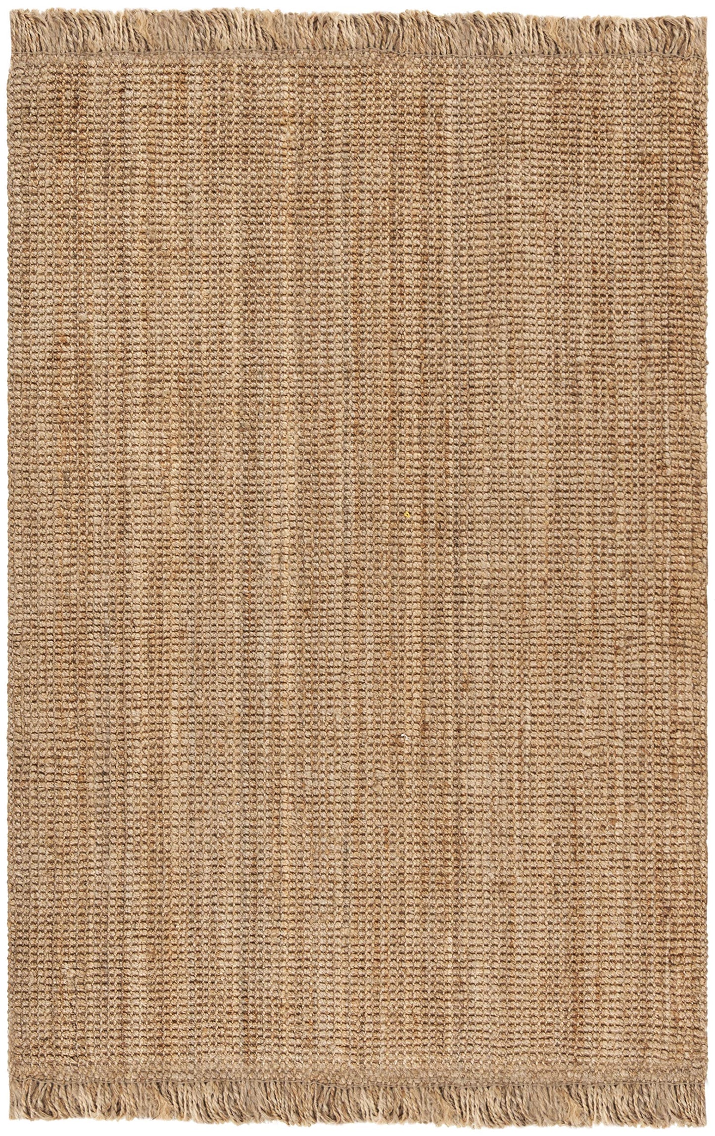 SAFAVIEH Natural Fiber Collection Accent Rug - 4' x 6', Natural, Handmade Farmhouse Fringe Jute, Ideal for High Traffic Areas in Entryway, Living Room, Bedroom (NF876B)