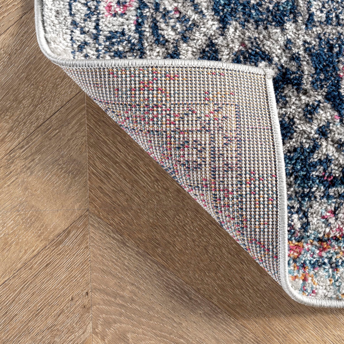 nuLOOM Lilah Vintage Medallion Area Rug, 8' x 10', Blue, Rectangular