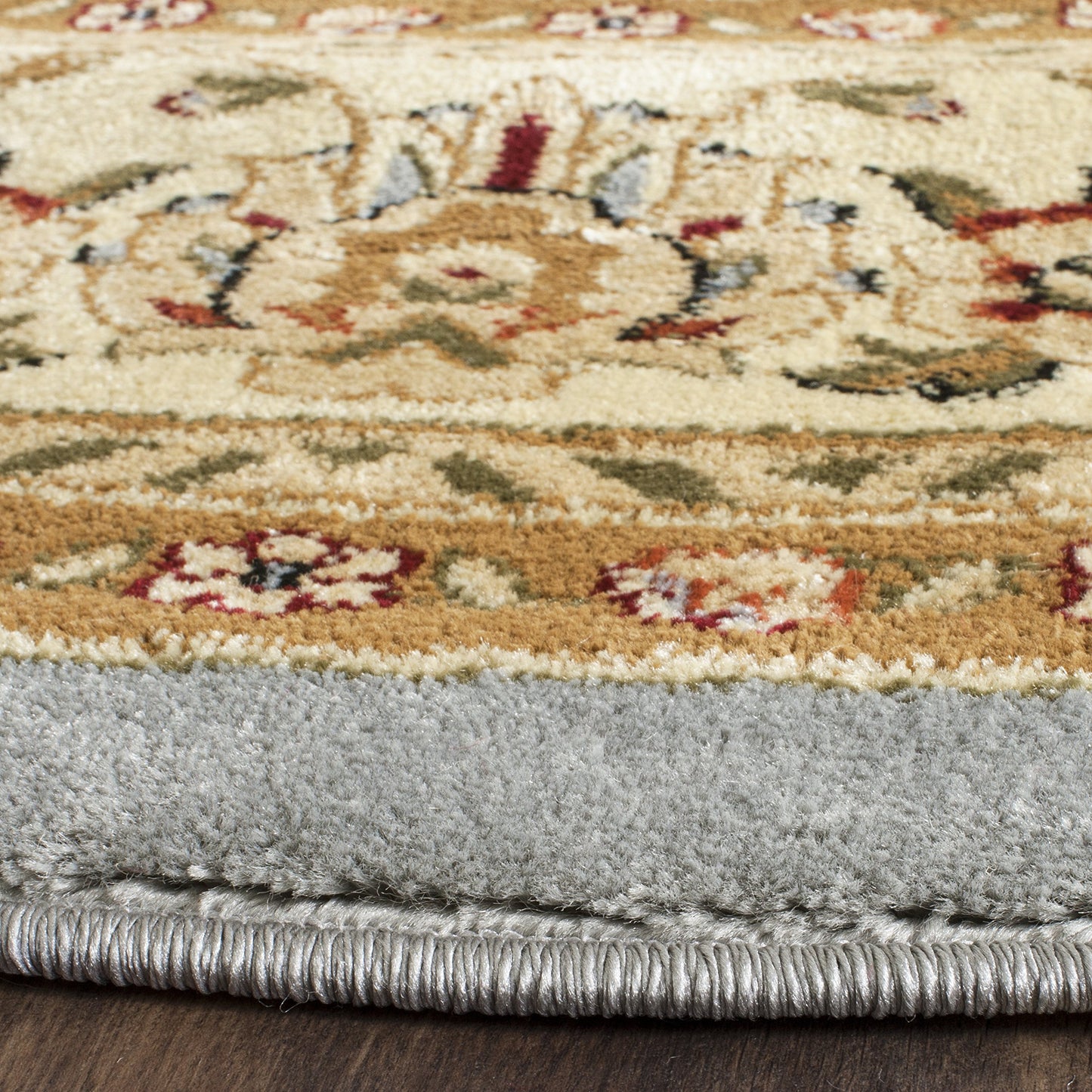 SAFAVIEH Lyndhurst Collection Area Rug - 4' Round, Light Blue & Ivory, Traditional Oriental Design, Non-Shedding & Easy Care, Ideal for High Traffic Areas in Living Room, Bedroom (LNH312B)
