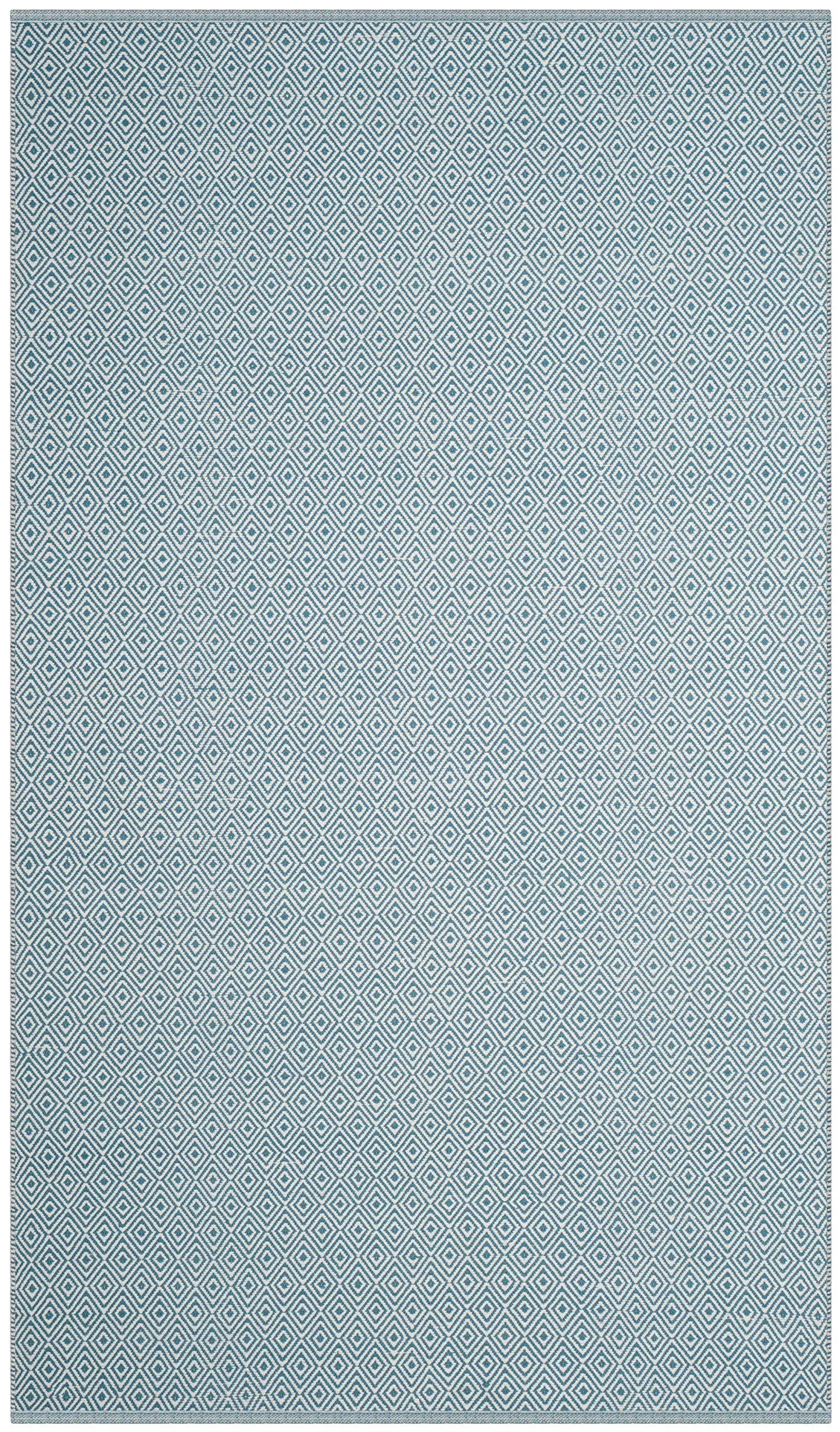 SAFAVIEH Montauk Collection Area Rug - 5' x 8', Ivory & Light Blue, Handmade Flat Weave Cotton, Ideal for High Traffic Areas in Living Room, Bedroom (MTK515D)